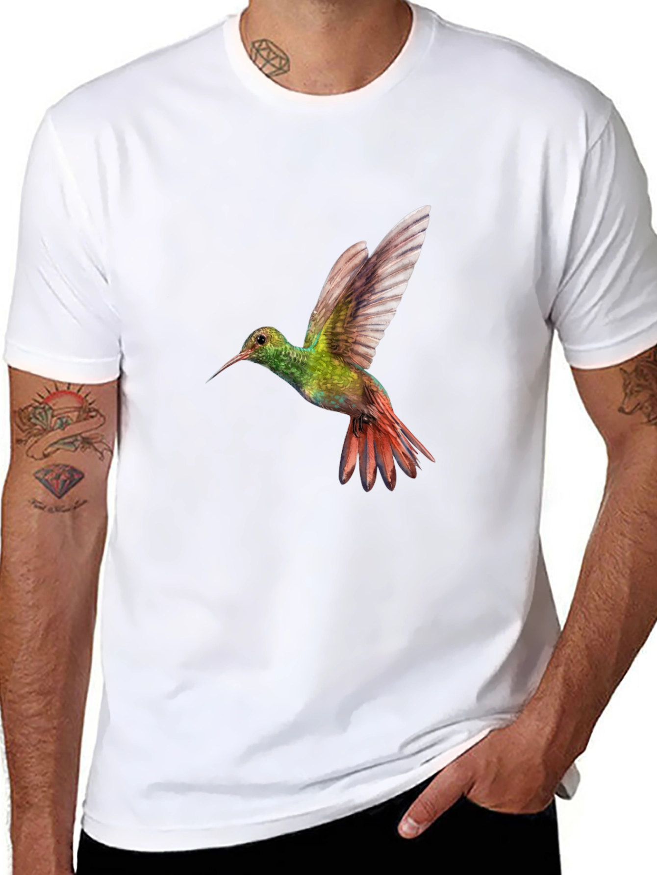 Hummingbird Graphic Black T-Shirt