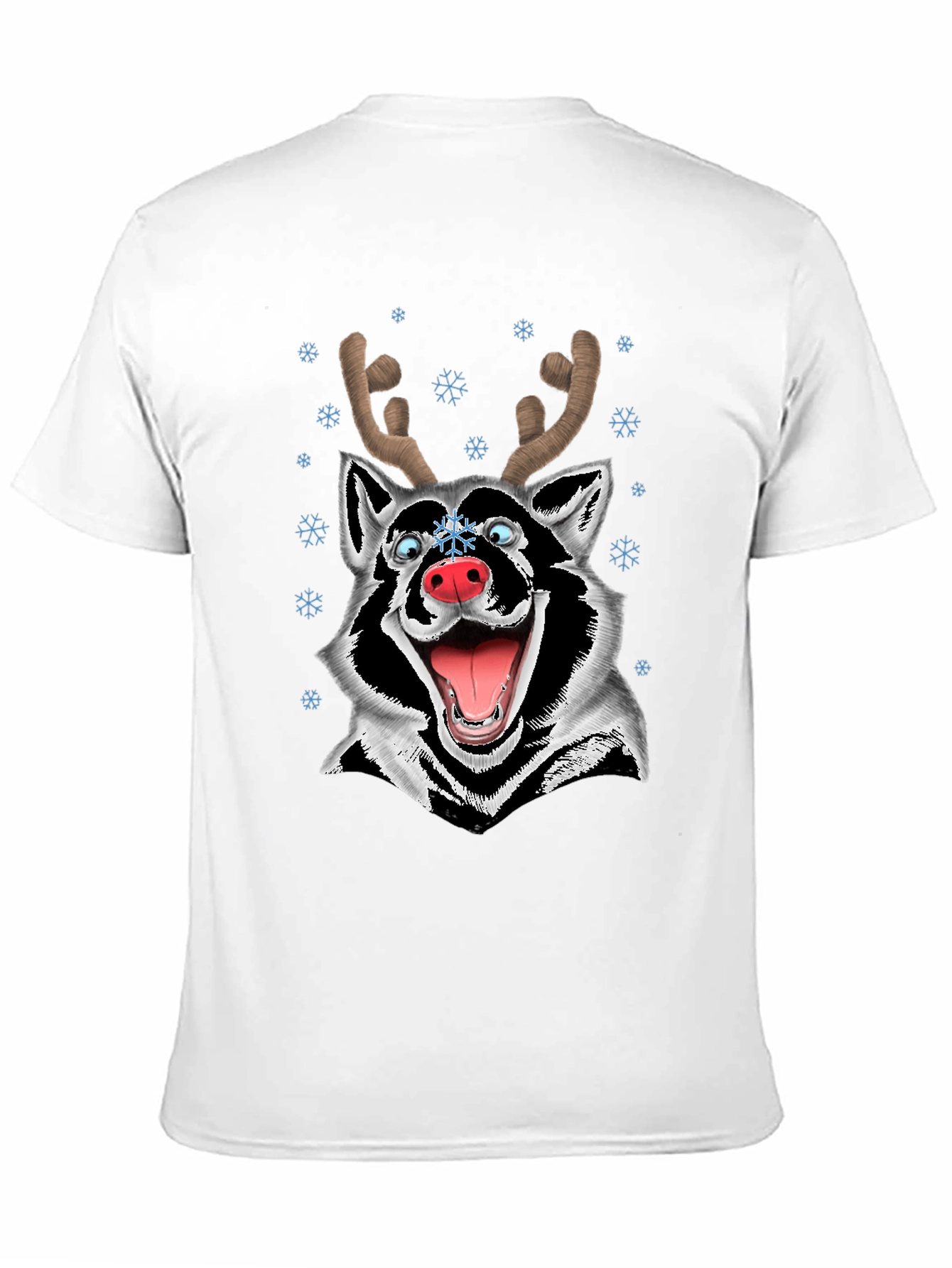 Funny Husky Reindeer Christmas T-Shirt