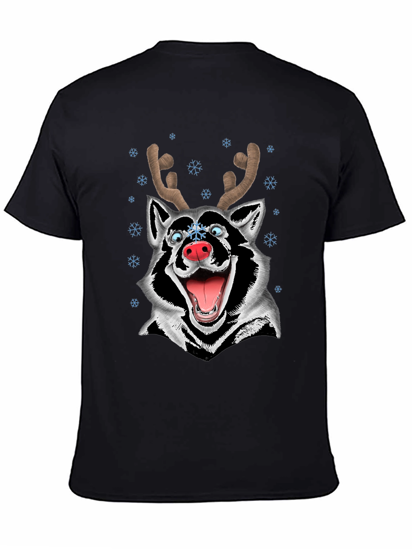 Funny Husky Reindeer Christmas T-Shirt