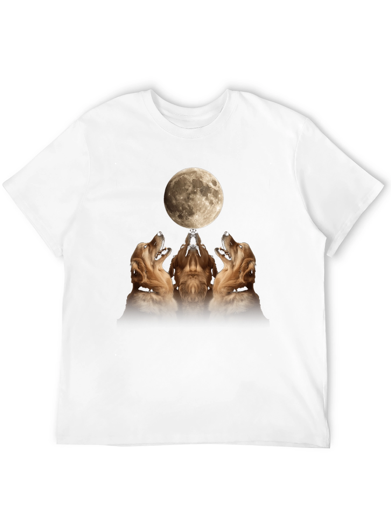 Golden Retriever Moon Howl Graphic T-Shirt