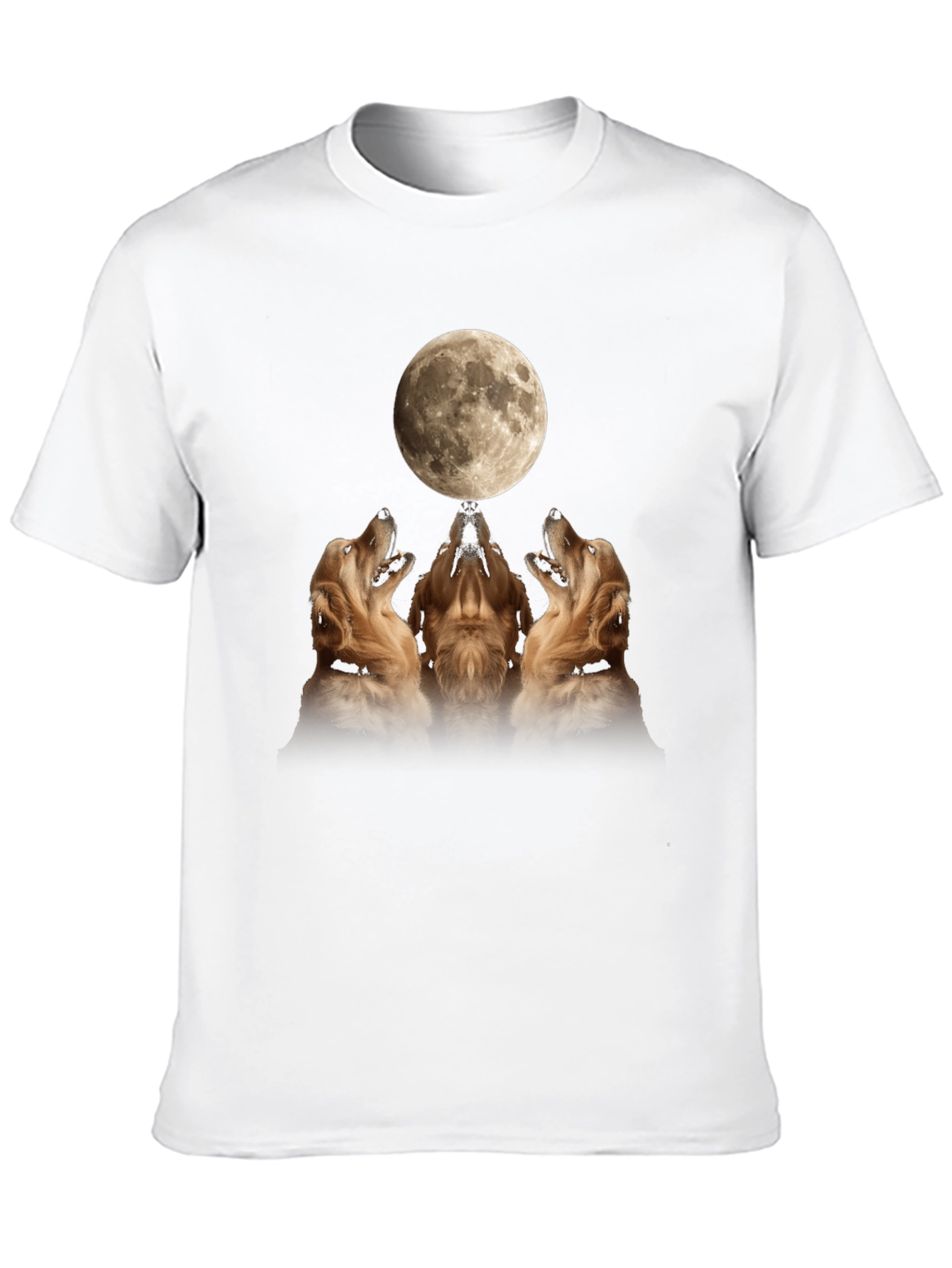 Golden Retriever Moon Howl Graphic T-Shirt