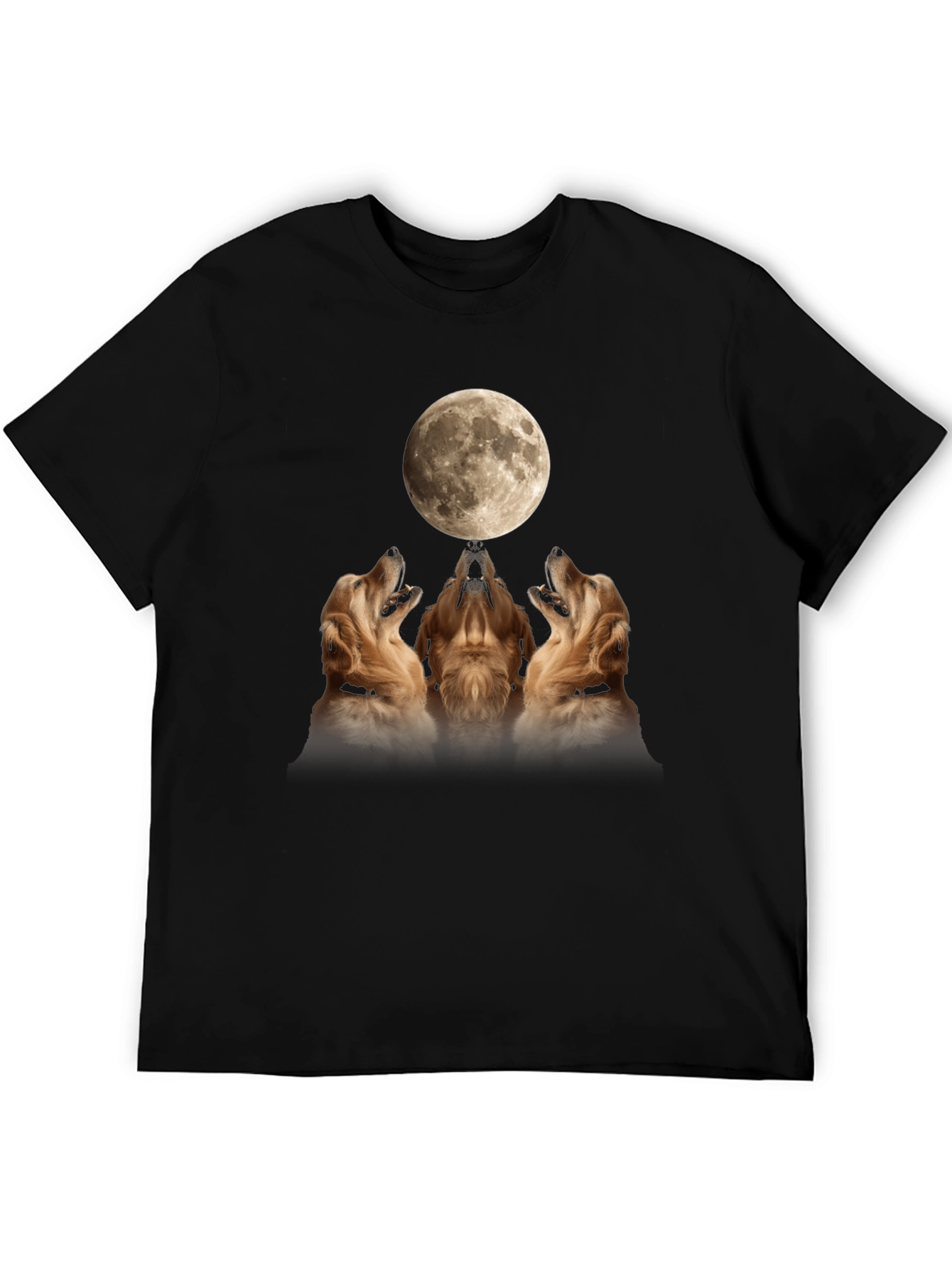 Golden Retriever Moon Howl Graphic T-Shirt