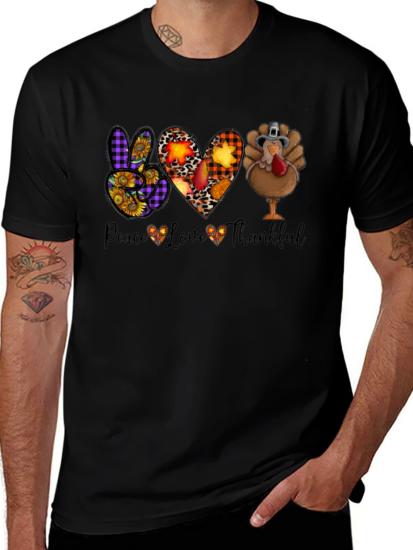 Peace Love Thankful Thanksgiving T-Shirt