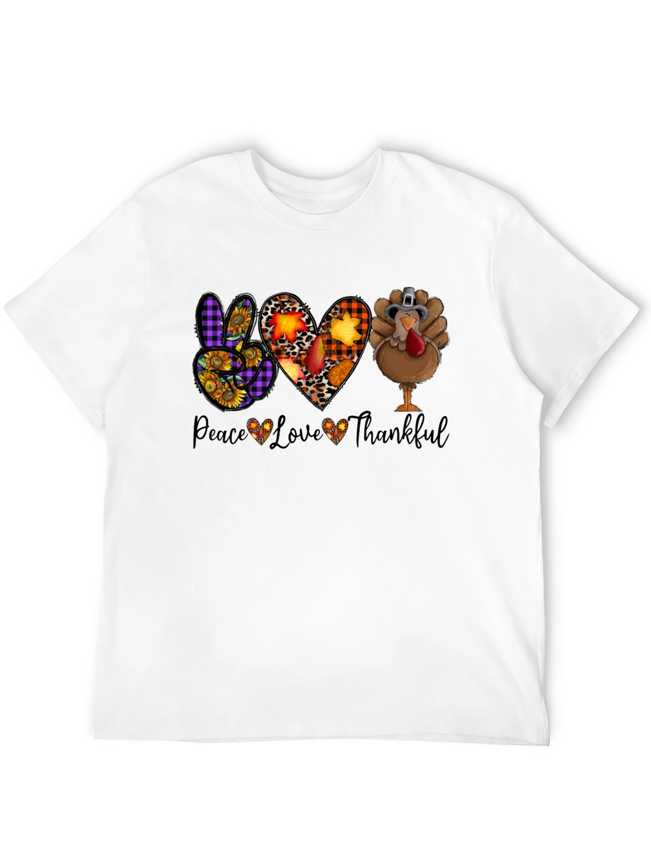 Peace Love Thankful Thanksgiving T-Shirt