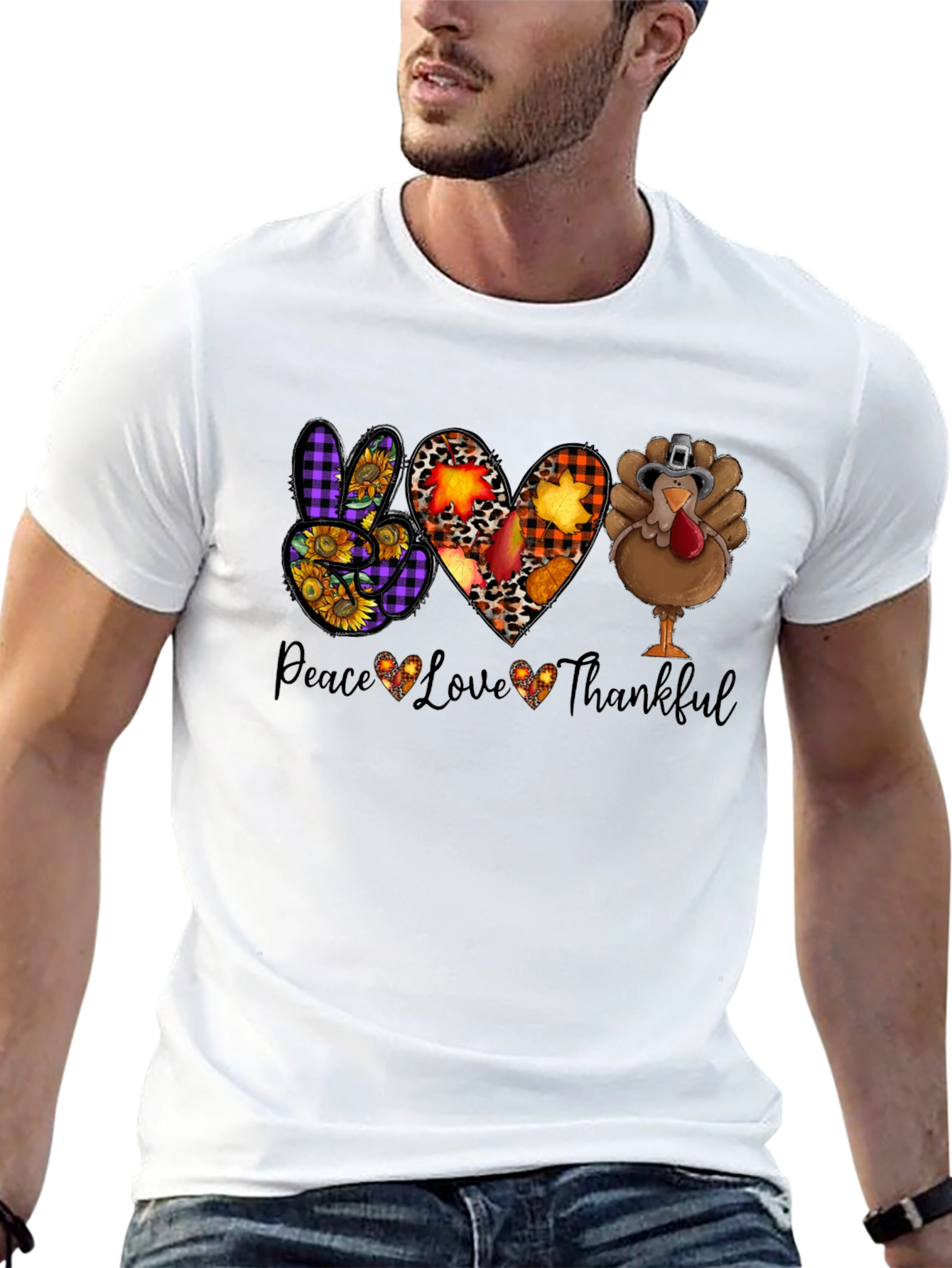 Peace Love Thankful Thanksgiving T-Shirt