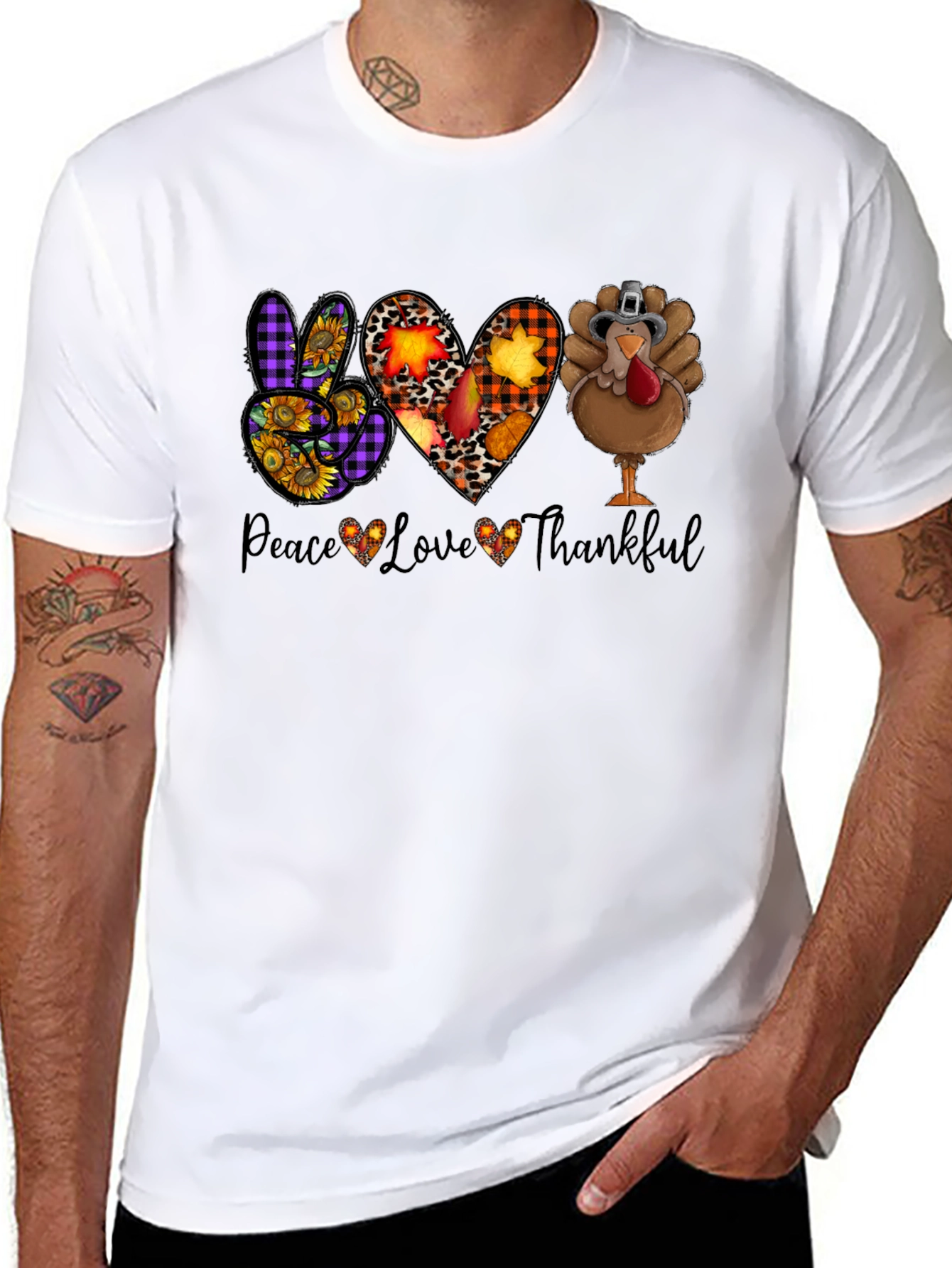 Peace Love Thankful Thanksgiving T-Shirt