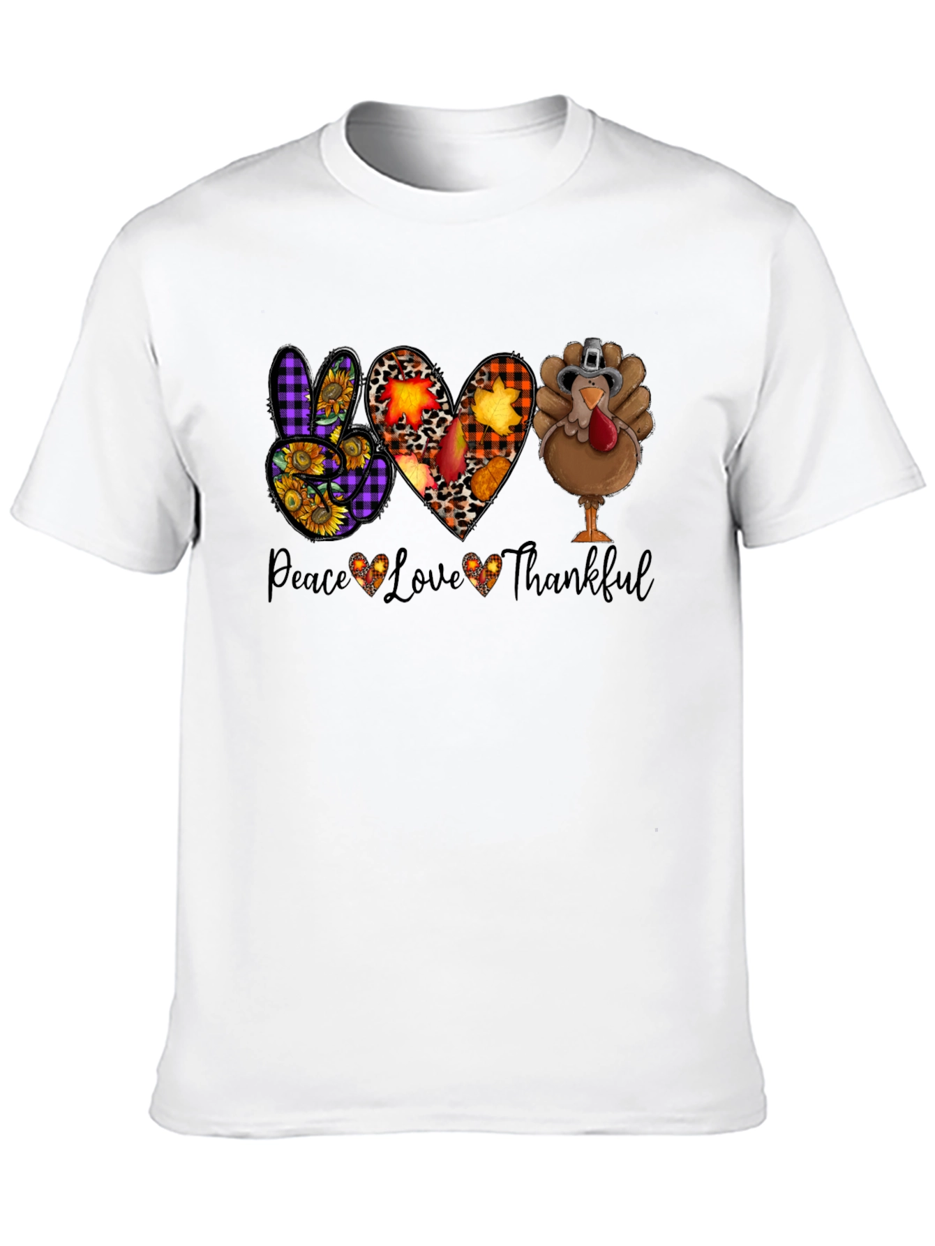 Peace Love Thankful Thanksgiving T-Shirt