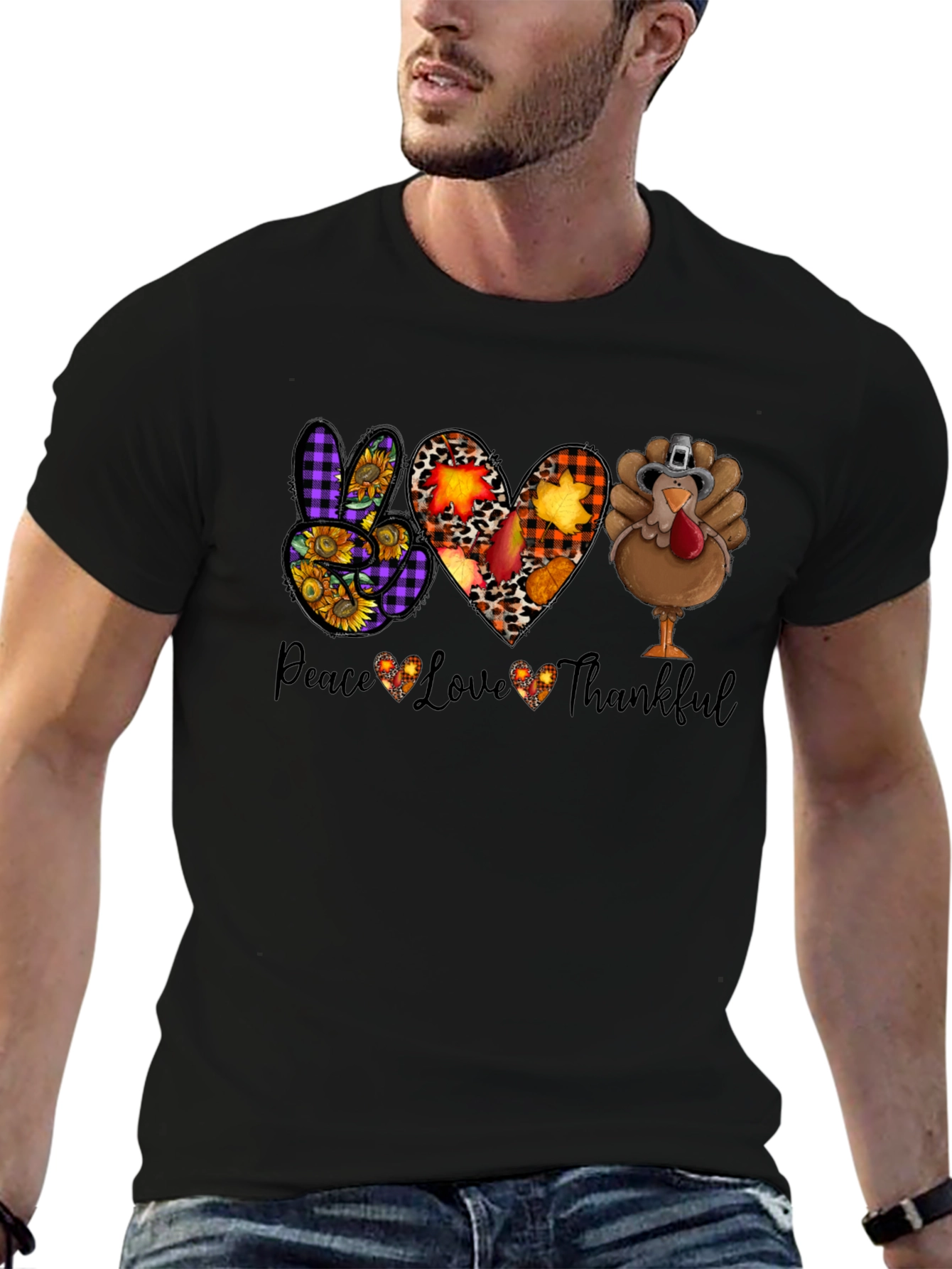 Peace Love Thankful Thanksgiving T-Shirt
