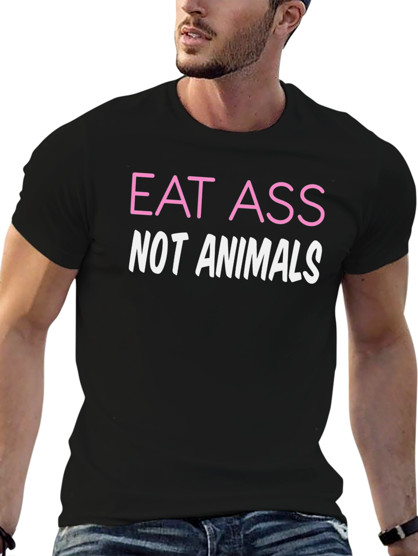 Eat Ass Not Animals Funny Graphic Tee