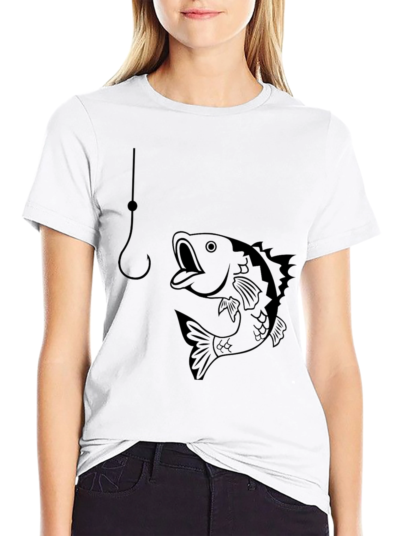 Fishing T-Shirt: Hooked Fish Design