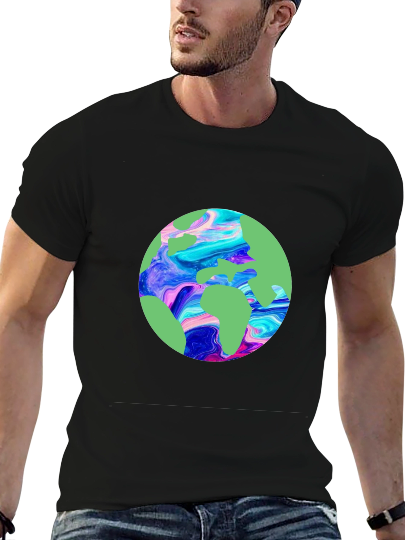 Earth Graphic Tee - Black Unisex T-Shirt