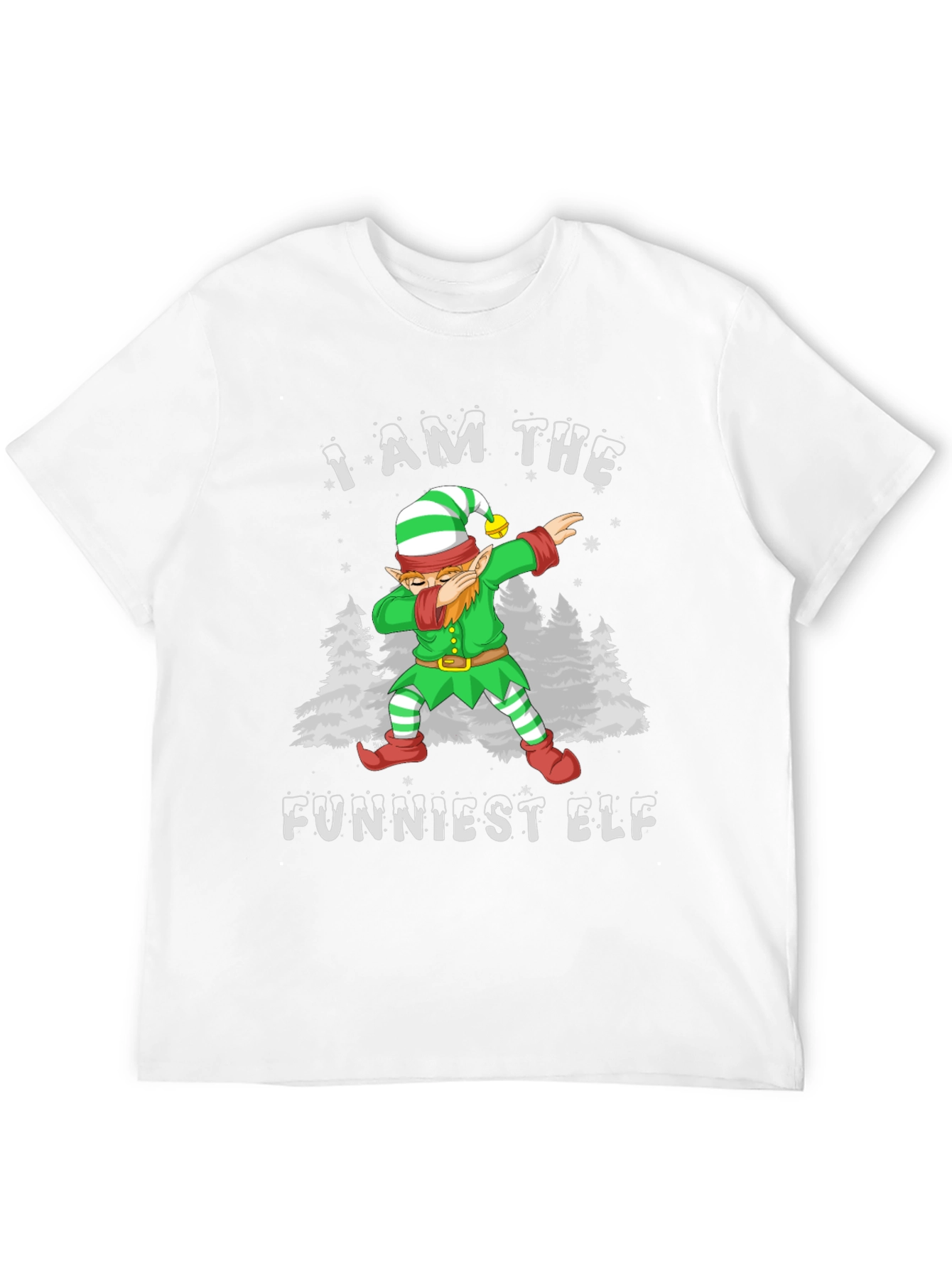 Funny Christmas Elf Dabbing Graphic T-Shirt
