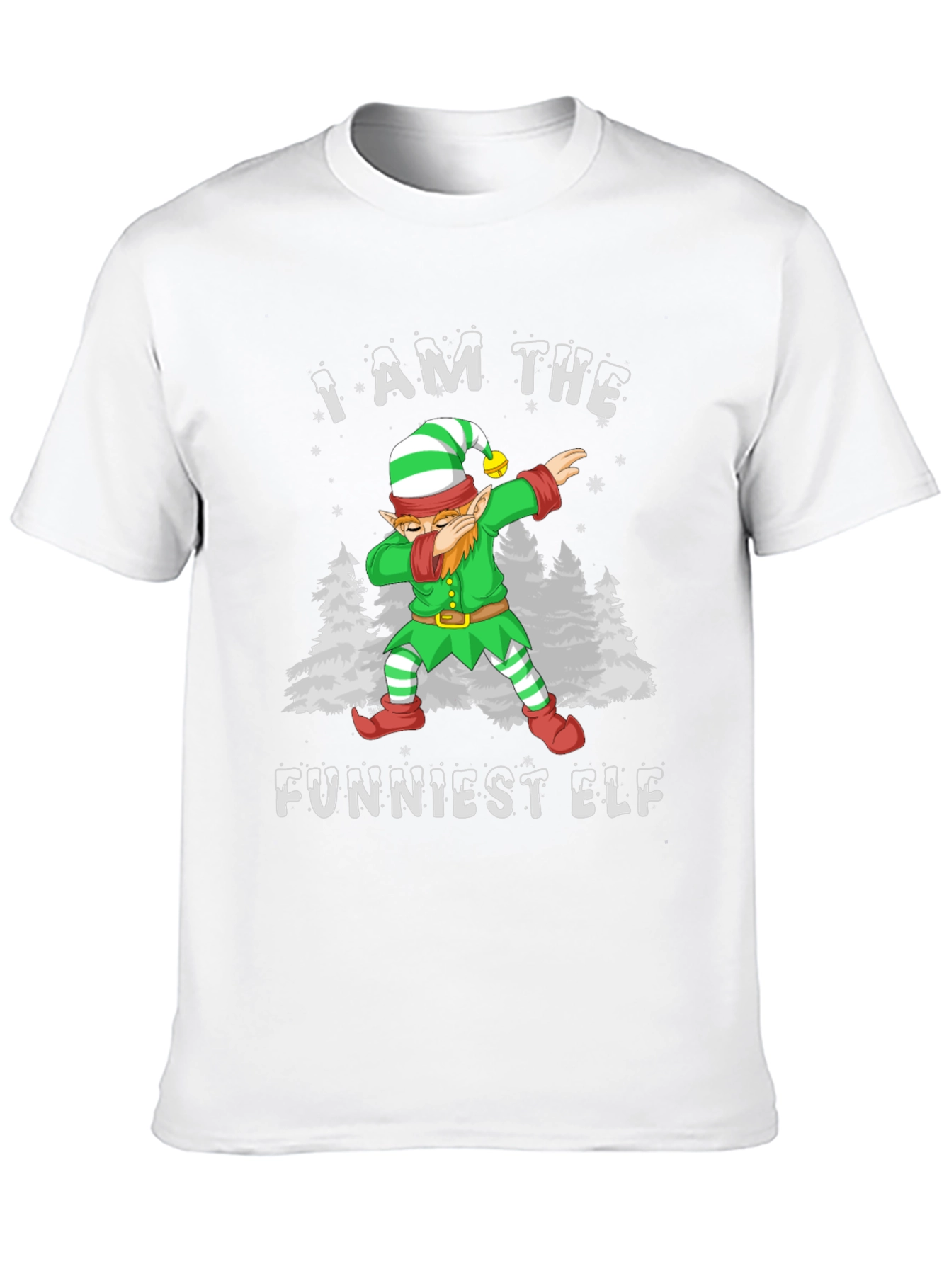 Funny Christmas Elf Dabbing Graphic T-Shirt