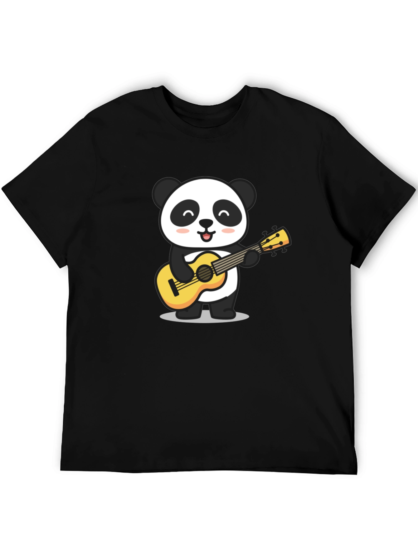 Panda Guitarist Graphic T-Shirt - Black