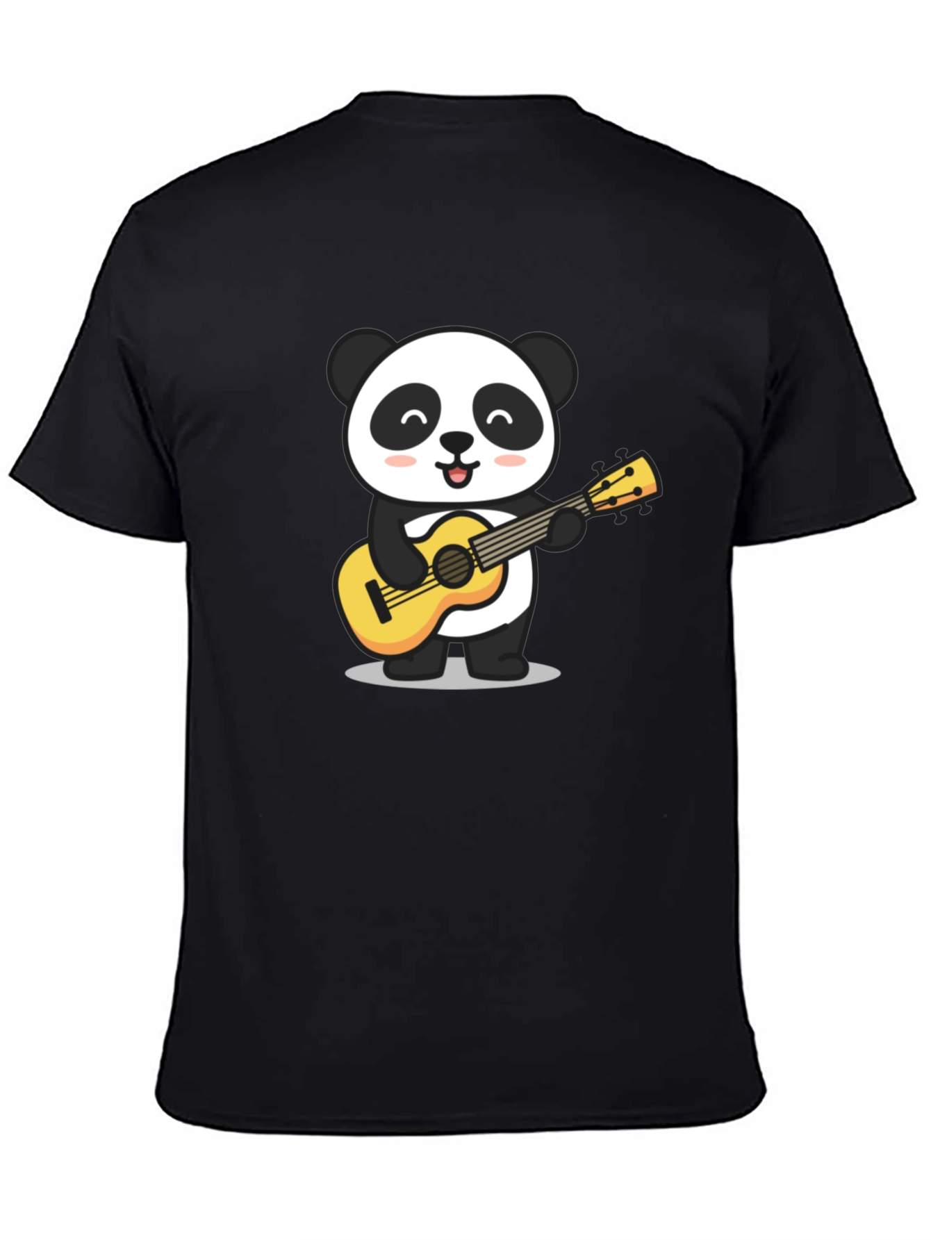 Panda Guitarist Graphic T-Shirt - Black