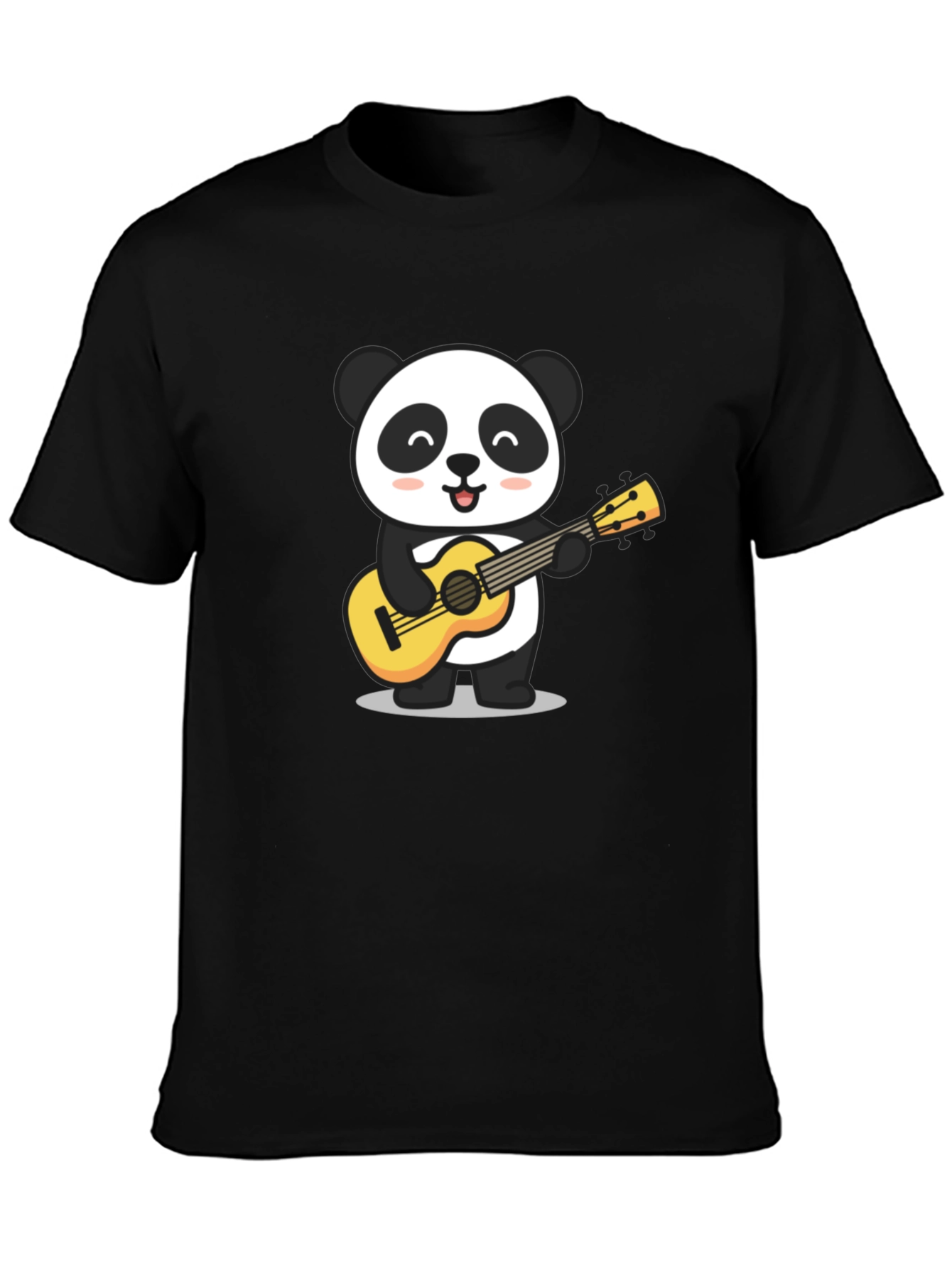 Panda Guitarist Graphic T-Shirt - Black