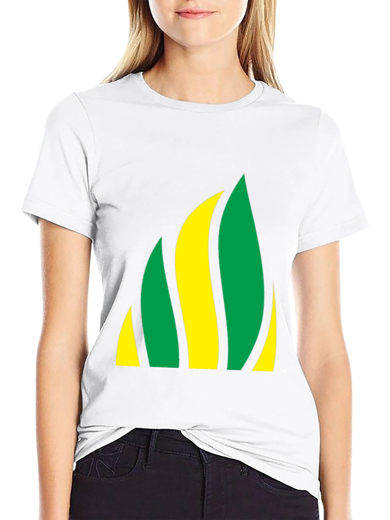Abstract Flame Tee - Black Crew Neck Shirt