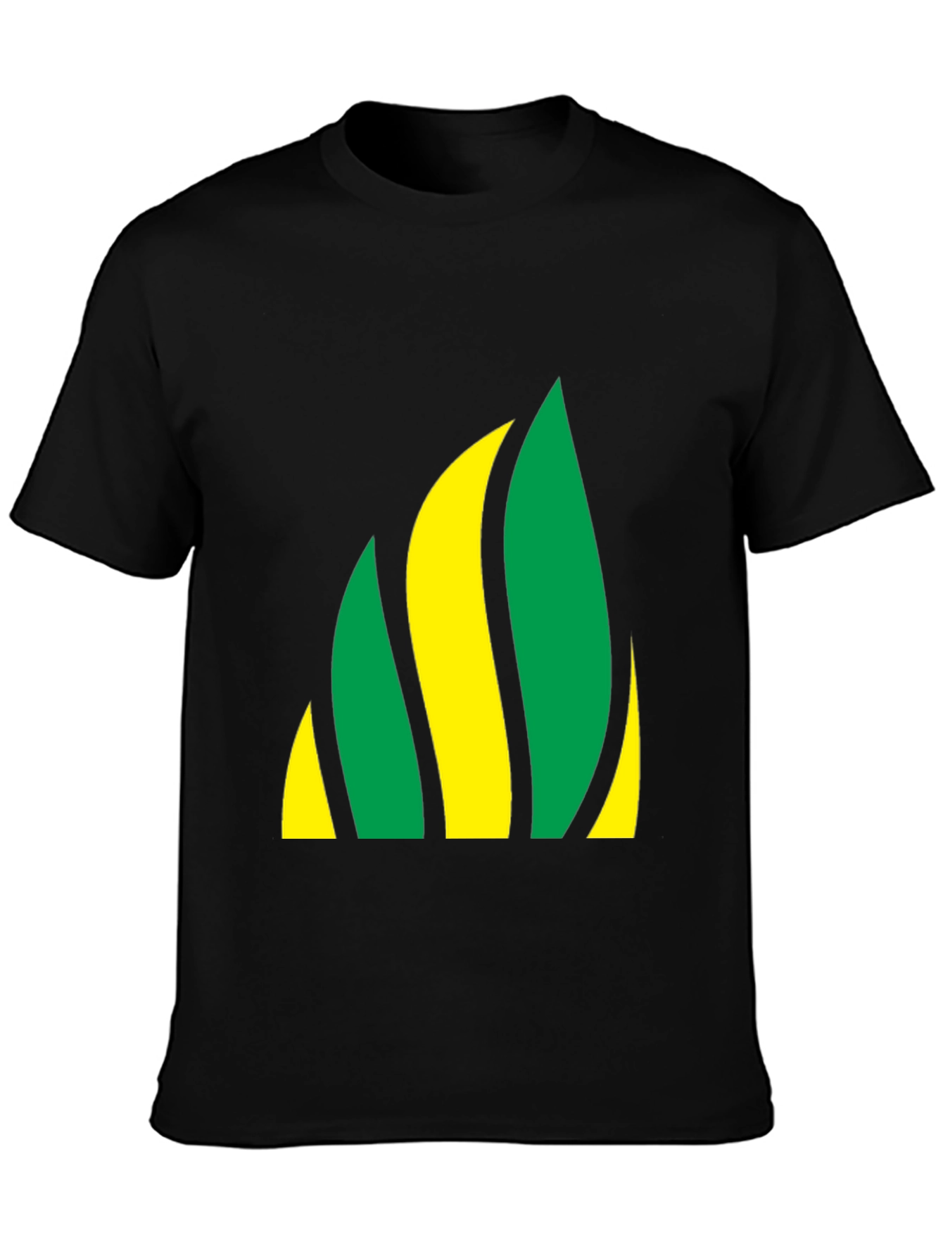 Abstract Flame Tee - Black Crew Neck Shirt