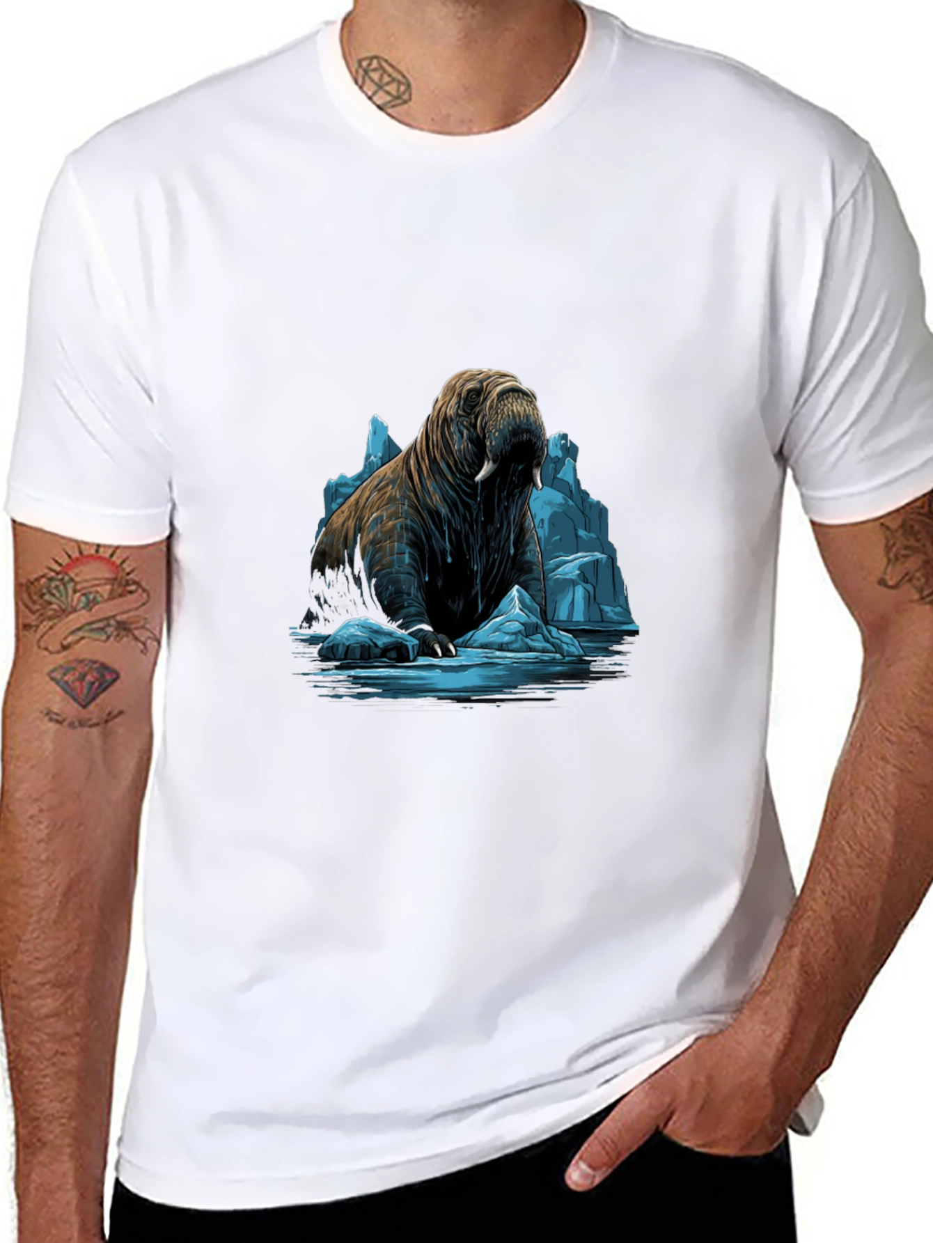 Walrus on Ice Graphic Tee - Black