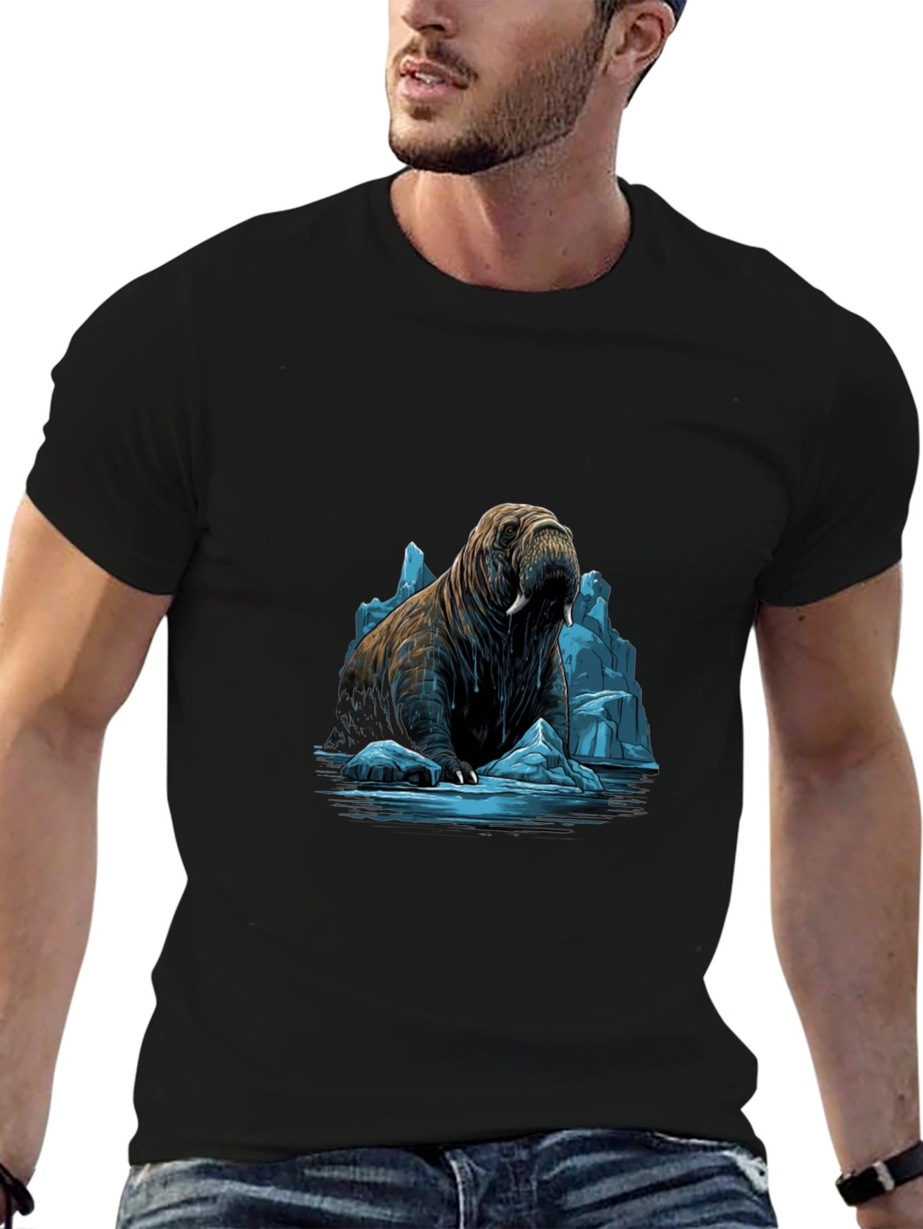 Walrus on Ice Graphic Tee - Black
