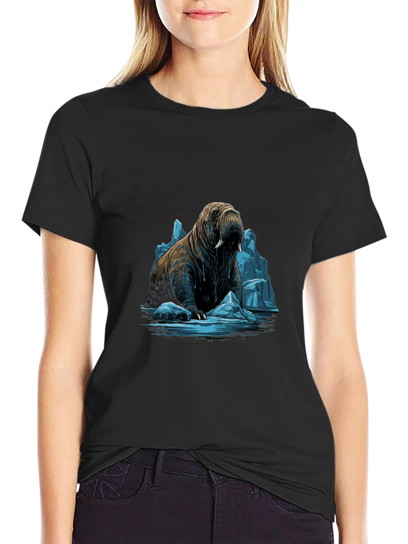 Walrus on Ice Graphic Tee - Black