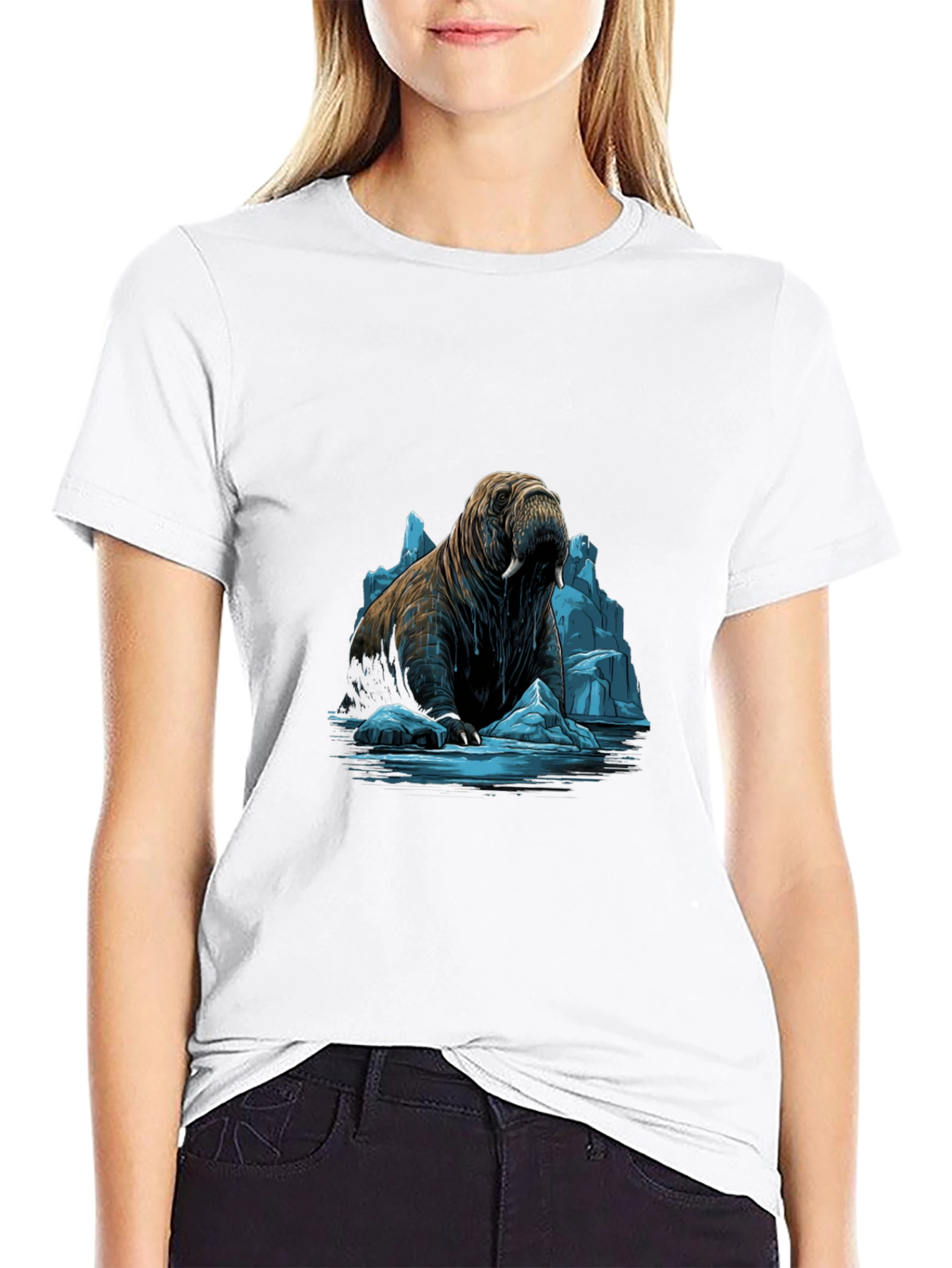 Walrus on Ice Graphic Tee - Black