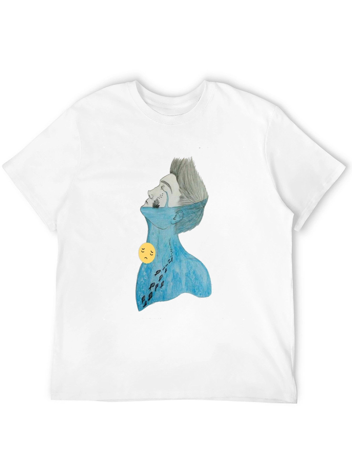 Melancholy Ocean Graphic Tee - Black Unisex