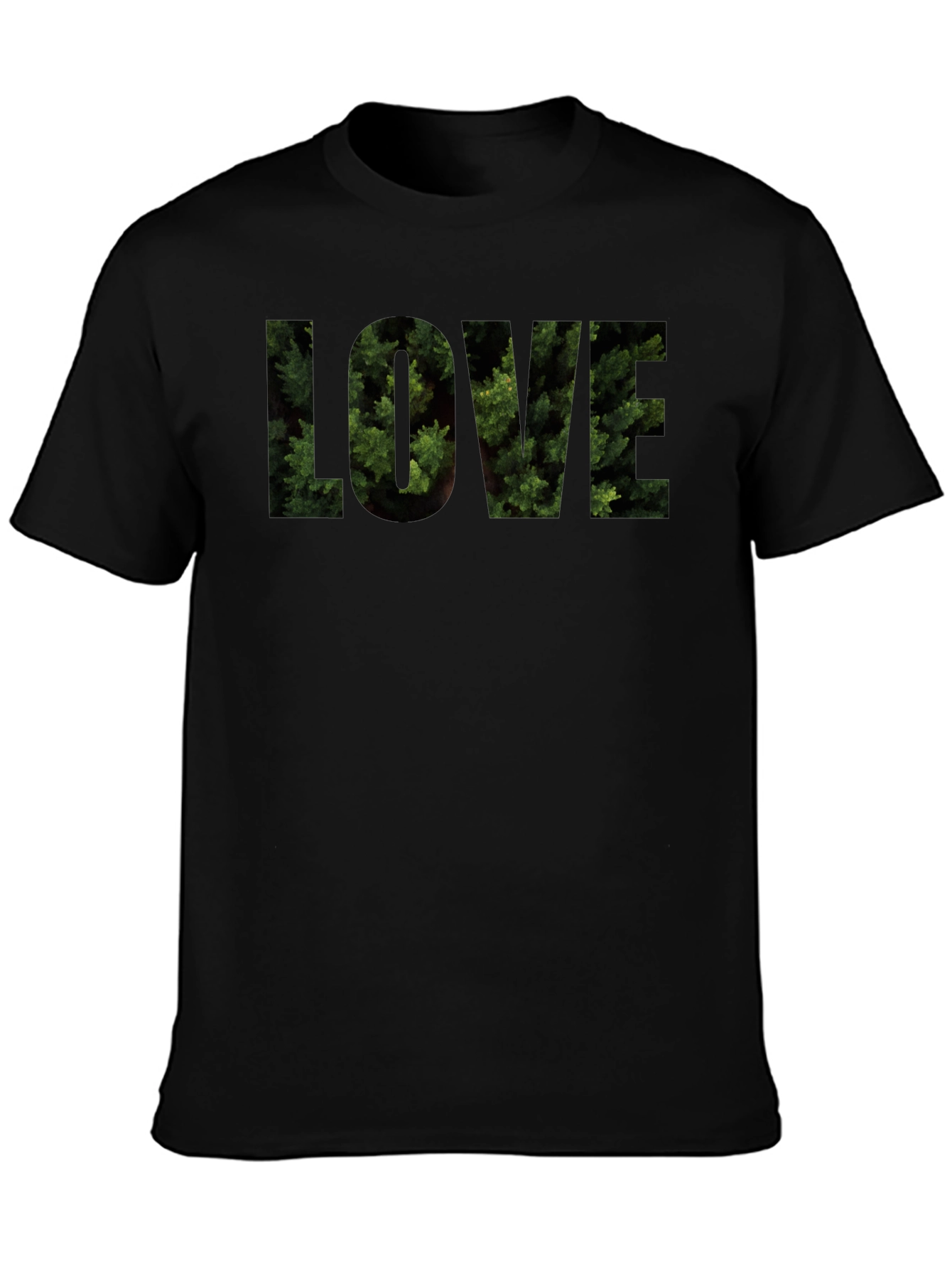 LOVE Nature Graphic Tee - Soft Black Cotton Shirt