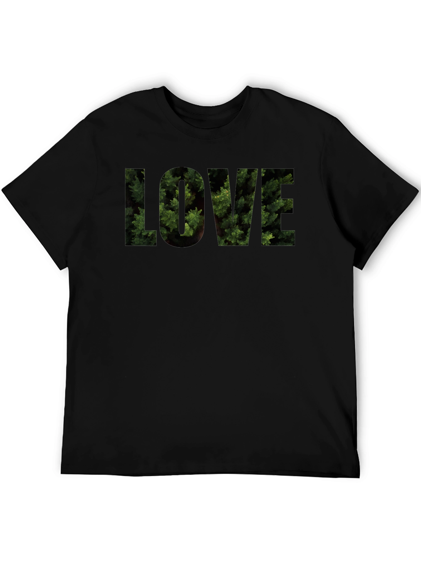 LOVE Nature Graphic Tee - Soft Black Cotton Shirt