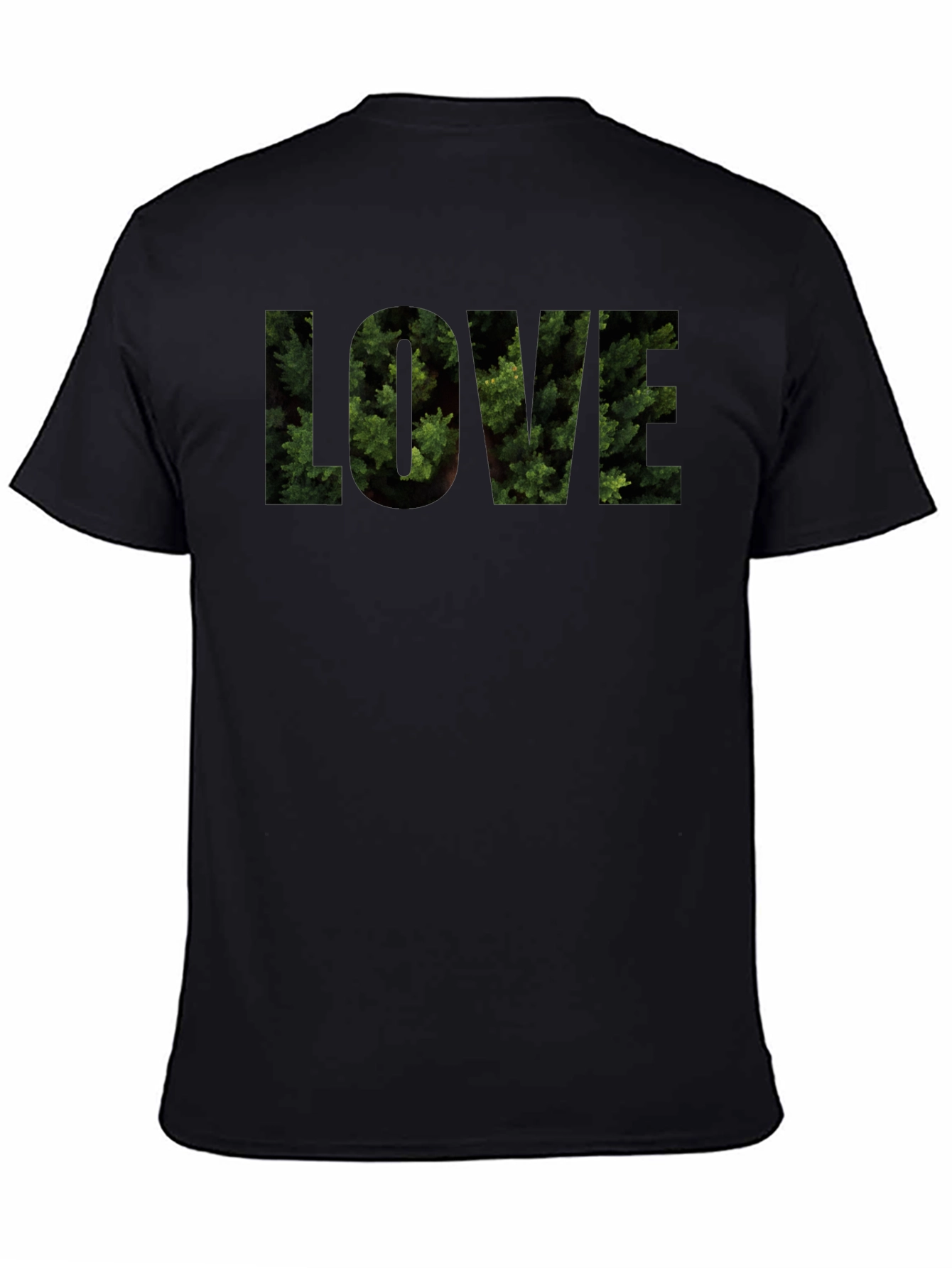 LOVE Nature Graphic Tee - Soft Black Cotton Shirt