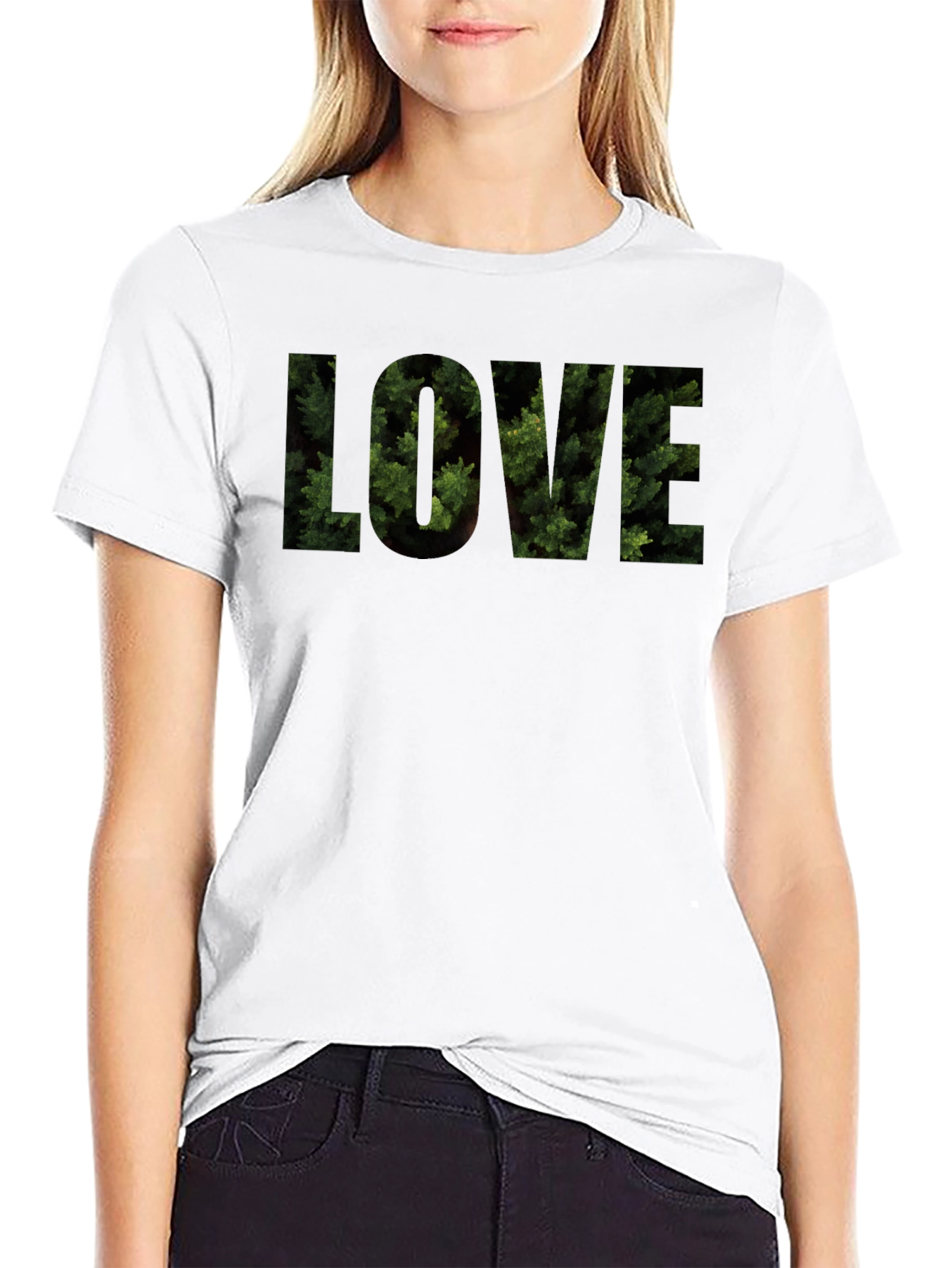 LOVE Nature Graphic Tee - Soft Black Cotton Shirt