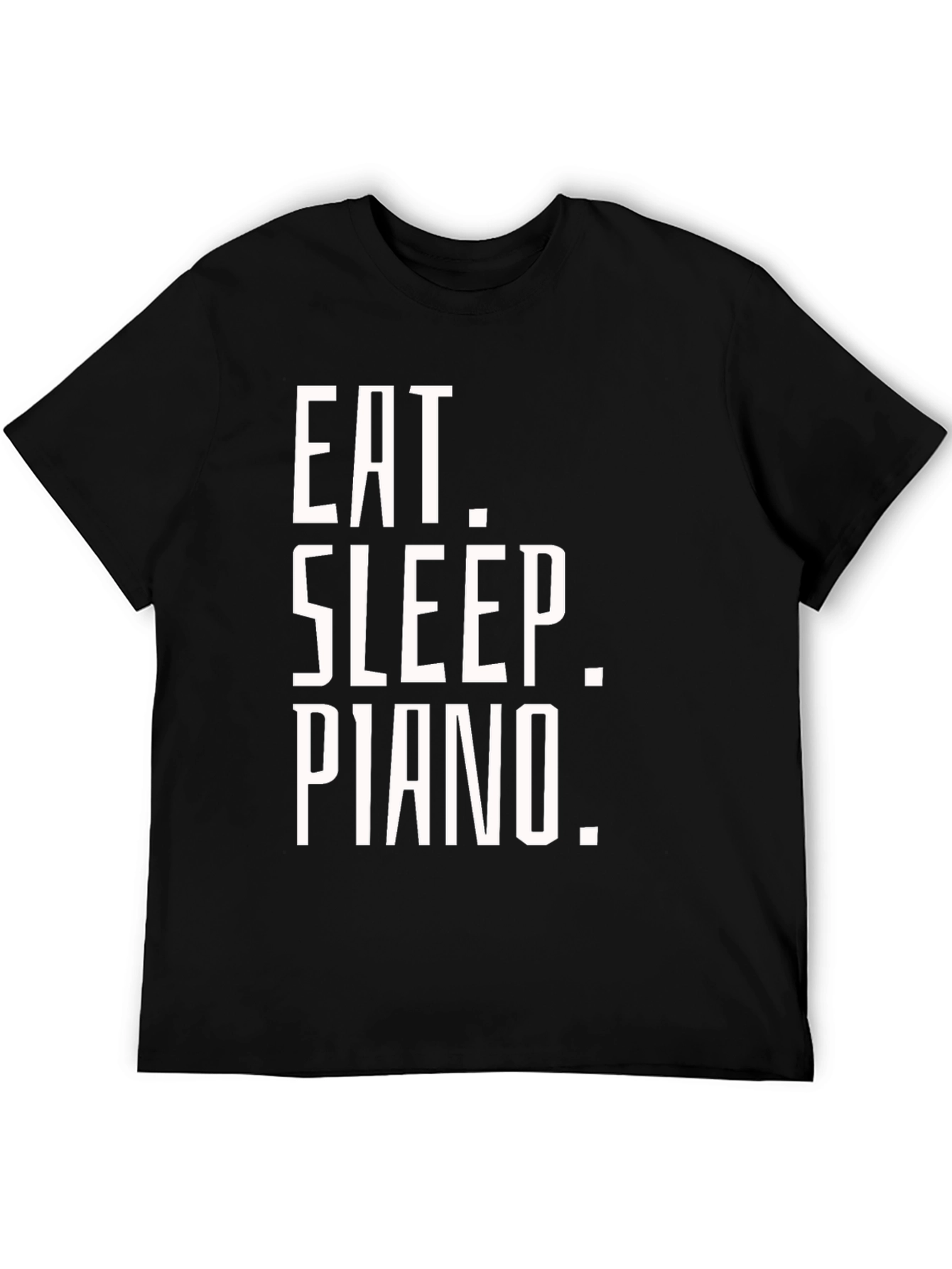 Eat Sleep Piano Black Graphic T-Shirt