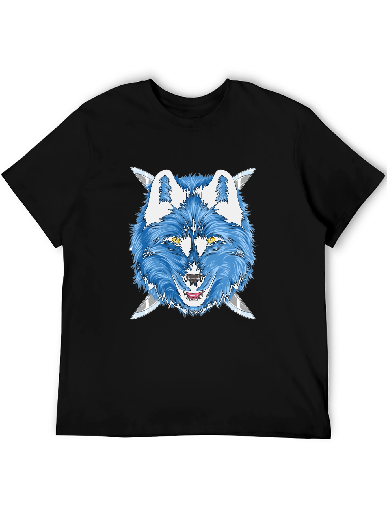Blue Wolf Graphic Tee - Cool Animal T-Shirt