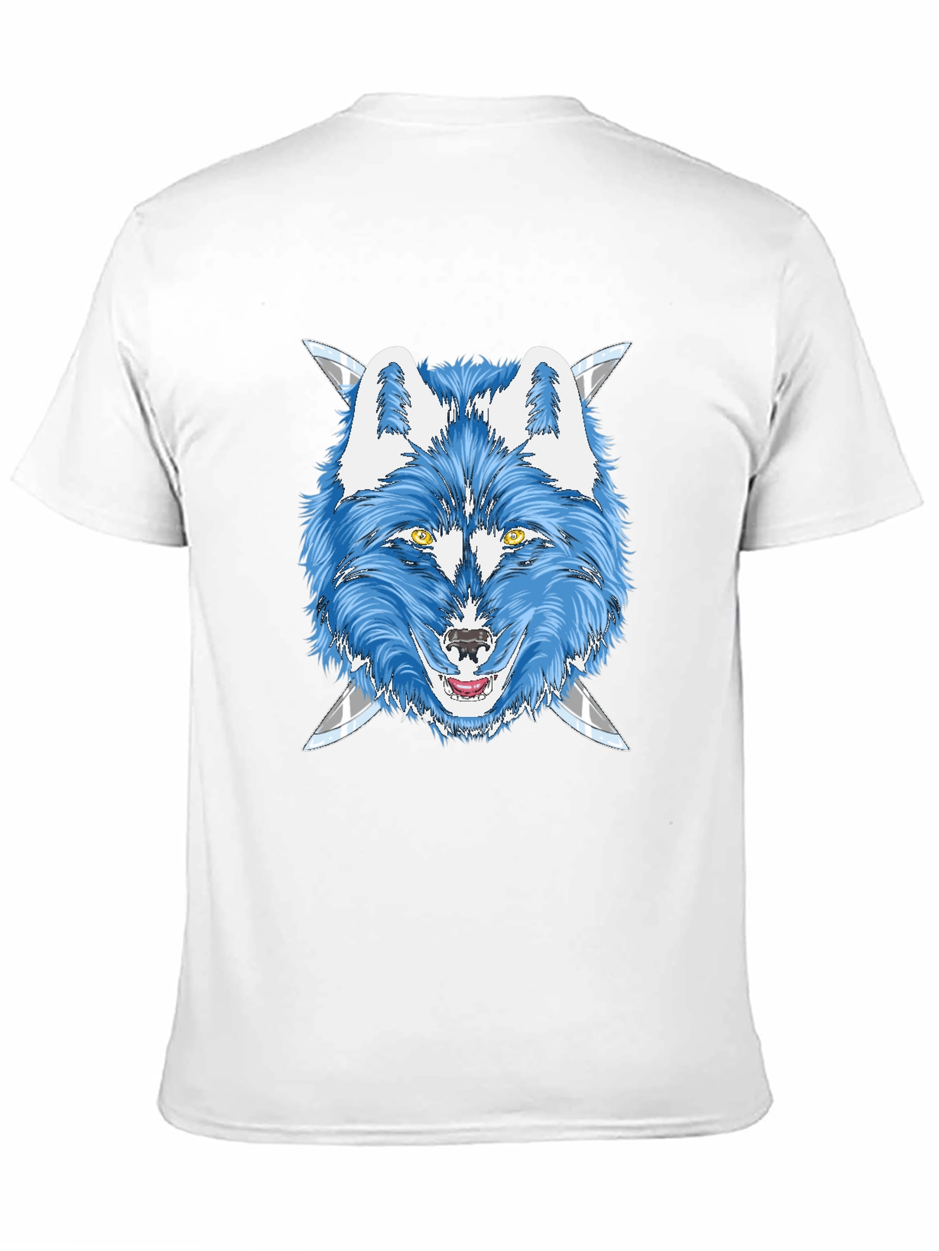 Blue Wolf Graphic Tee - Cool Animal T-Shirt