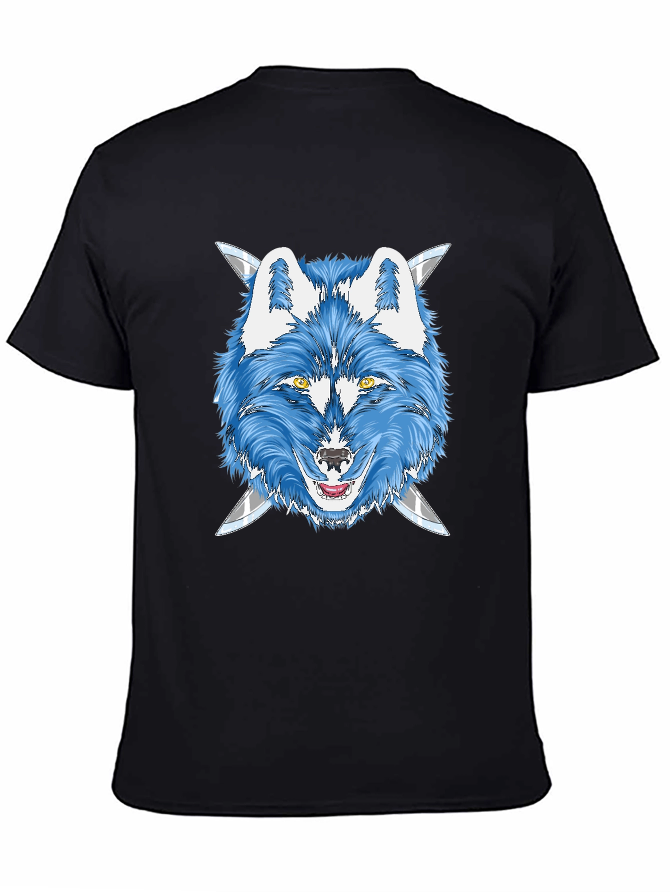 Blue Wolf Graphic Tee - Cool Animal T-Shirt