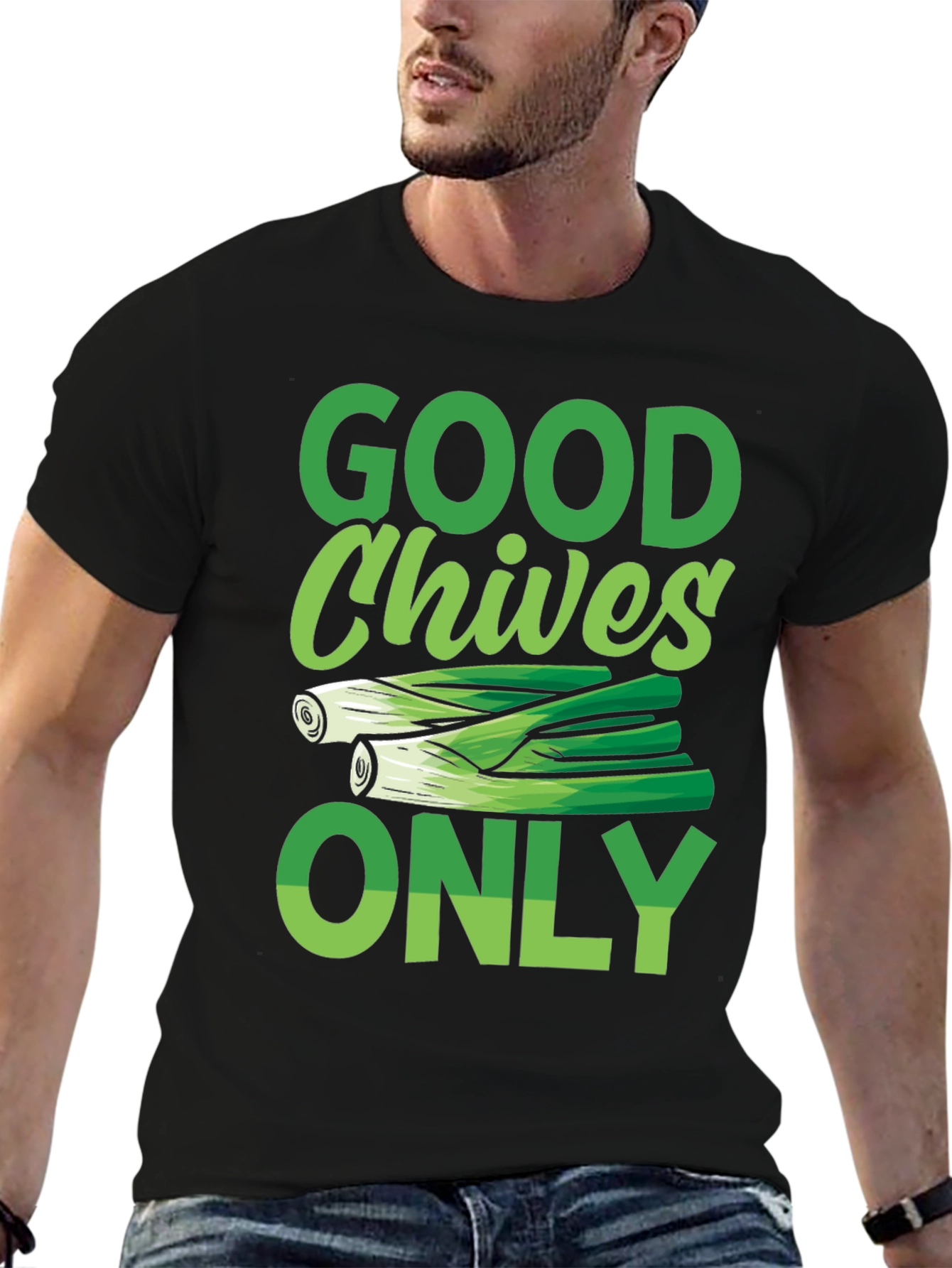 Good Chives Only Graphic Tee - Food Lovers T-Shirt