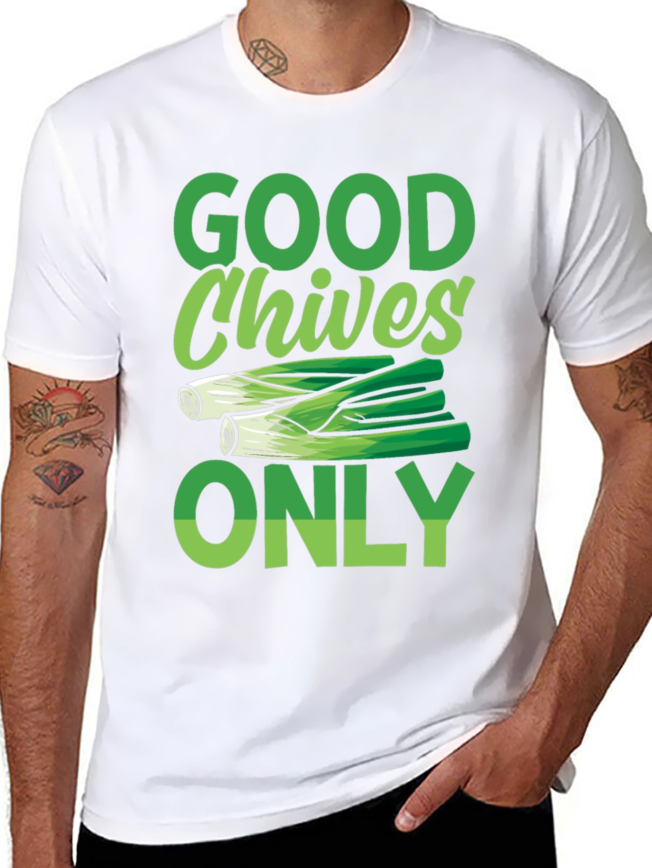 Good Chives Only Graphic Tee - Food Lovers T-Shirt
