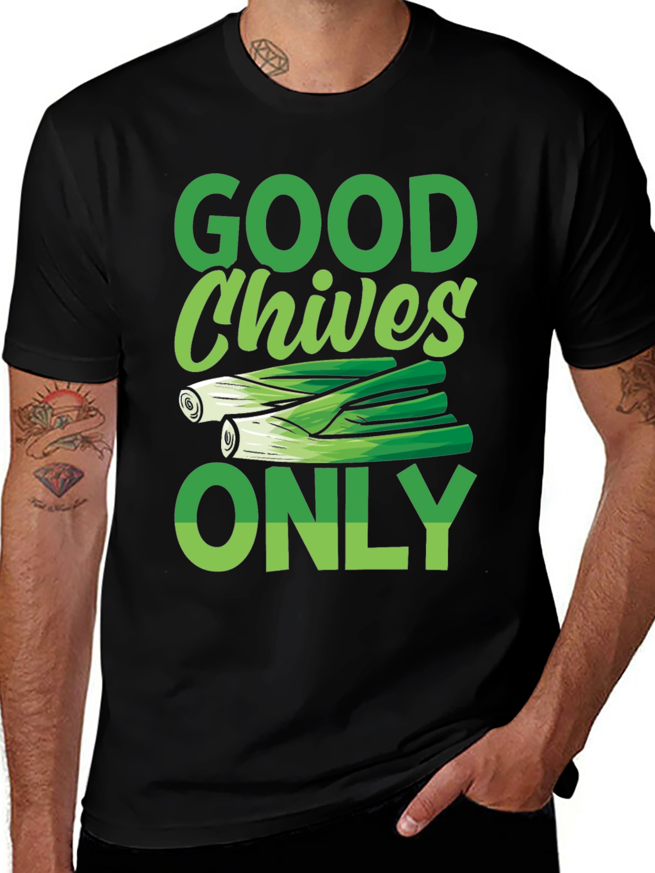 Good Chives Only Graphic Tee - Food Lovers T-Shirt