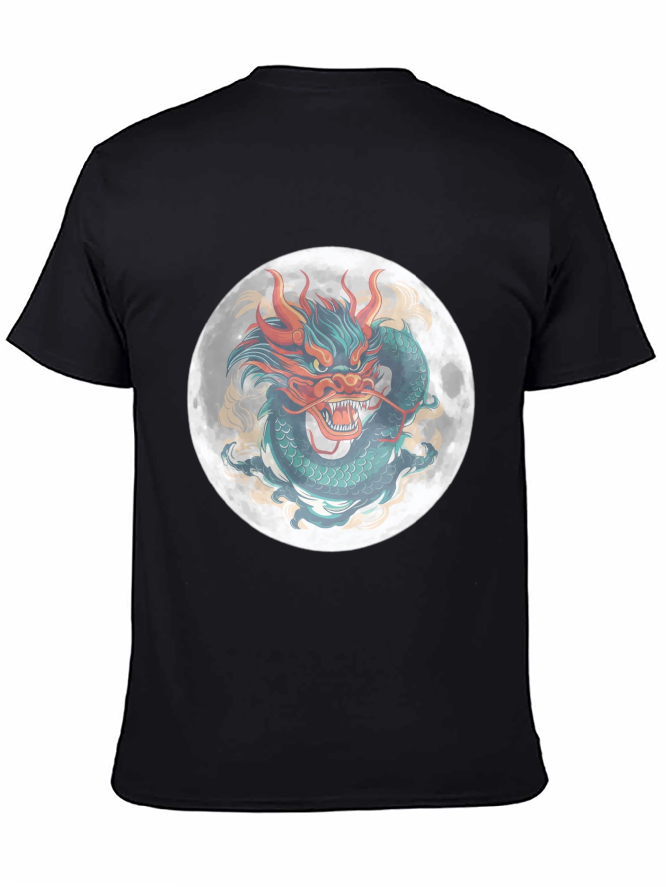Dragon Moon Graphic Tee - Mens Black T-Shirt