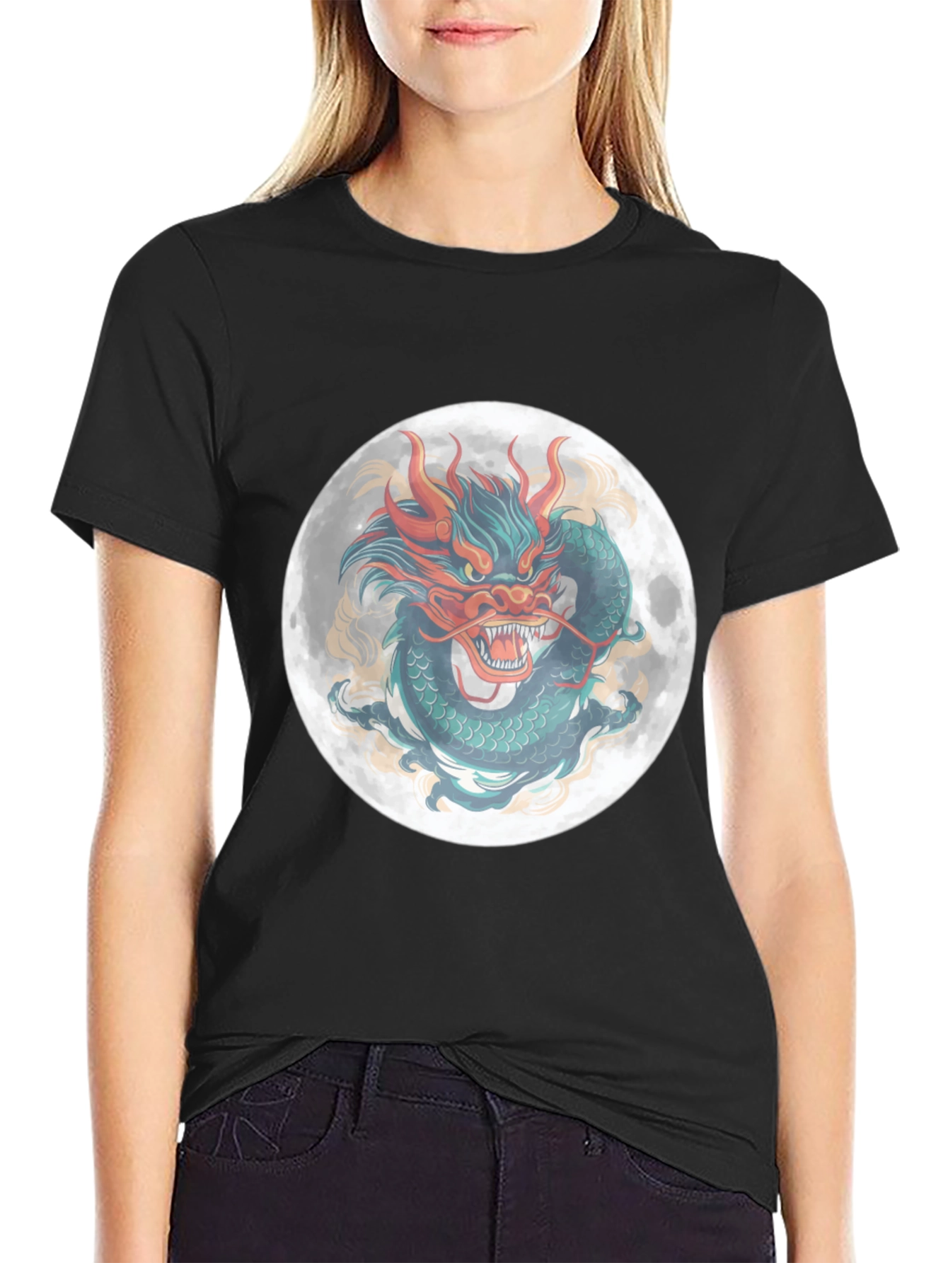 Dragon Moon Graphic Tee - Mens Black T-Shirt