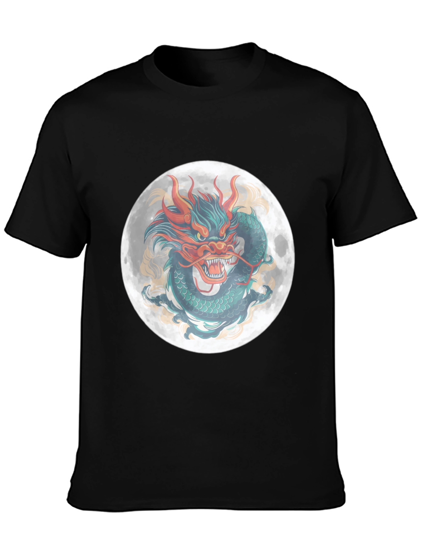 Dragon Moon Graphic Tee - Mens Black T-Shirt
