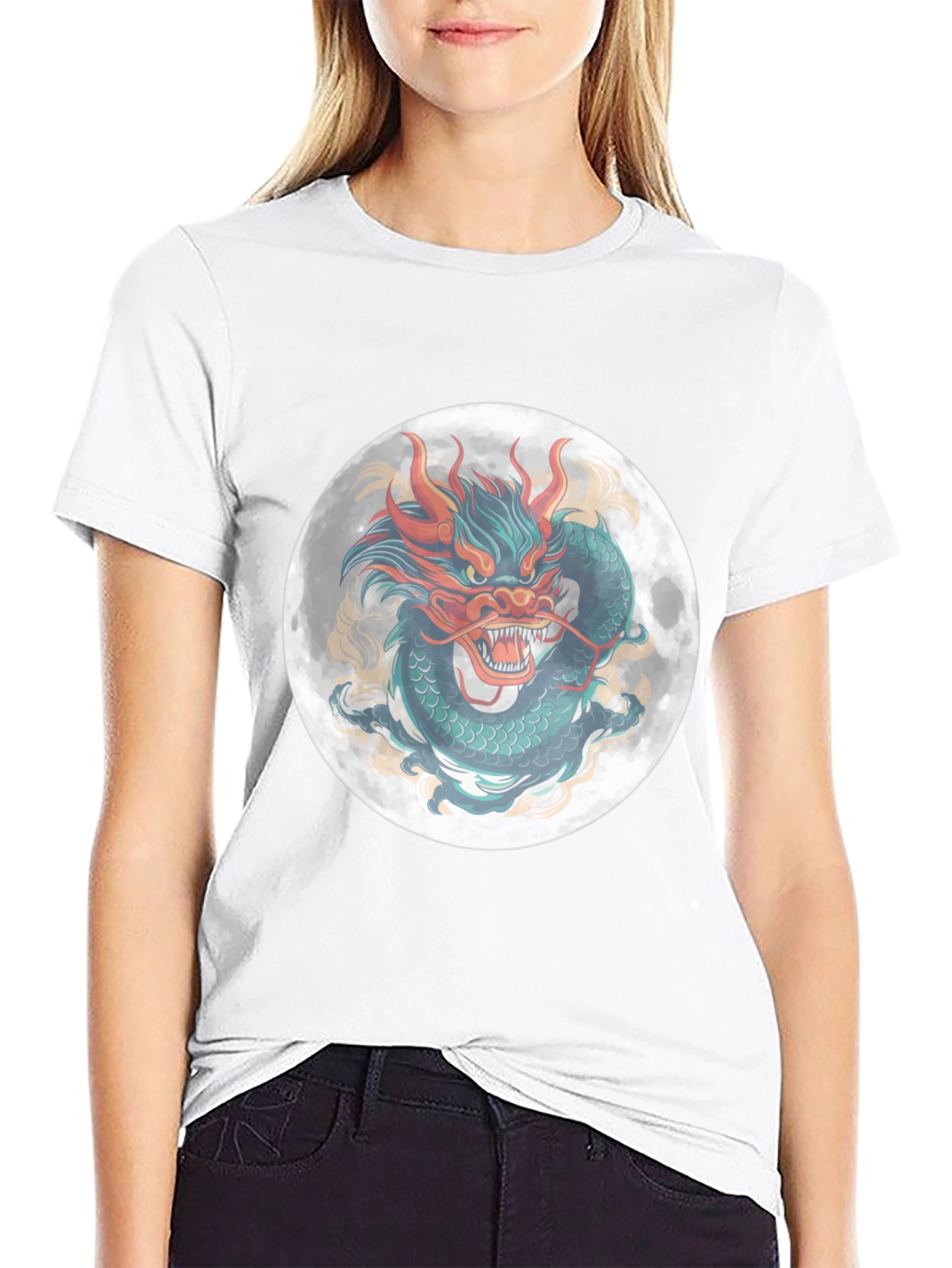 Dragon Moon Graphic Tee - Mens Black T-Shirt