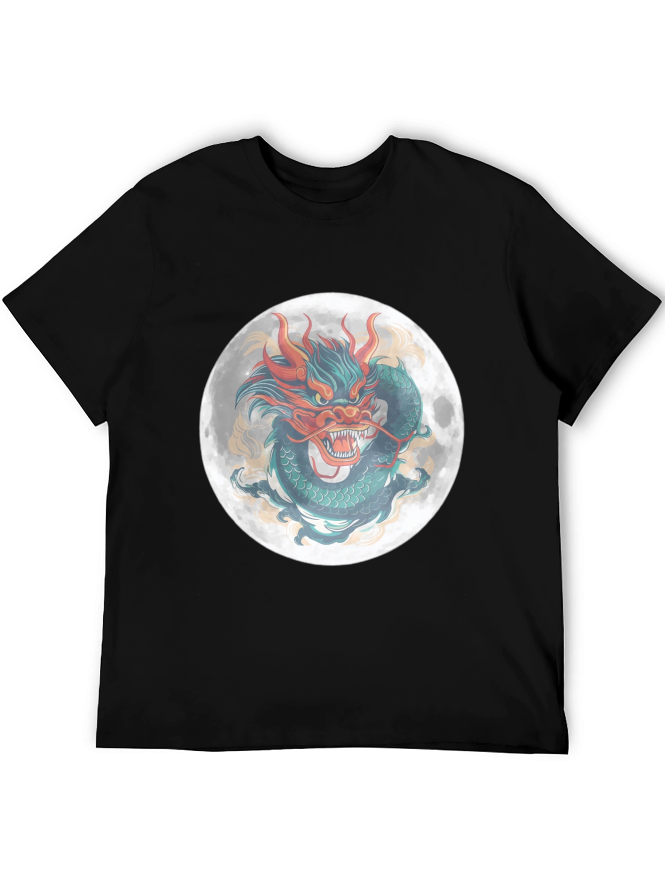 Dragon Moon Graphic Tee - Mens Black T-Shirt