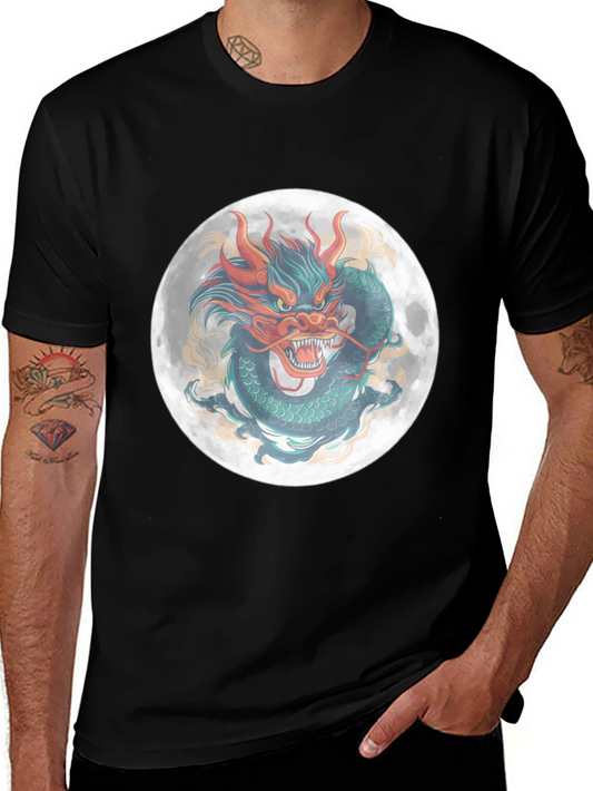Dragon Moon Graphic Tee - Mens Black T-Shirt