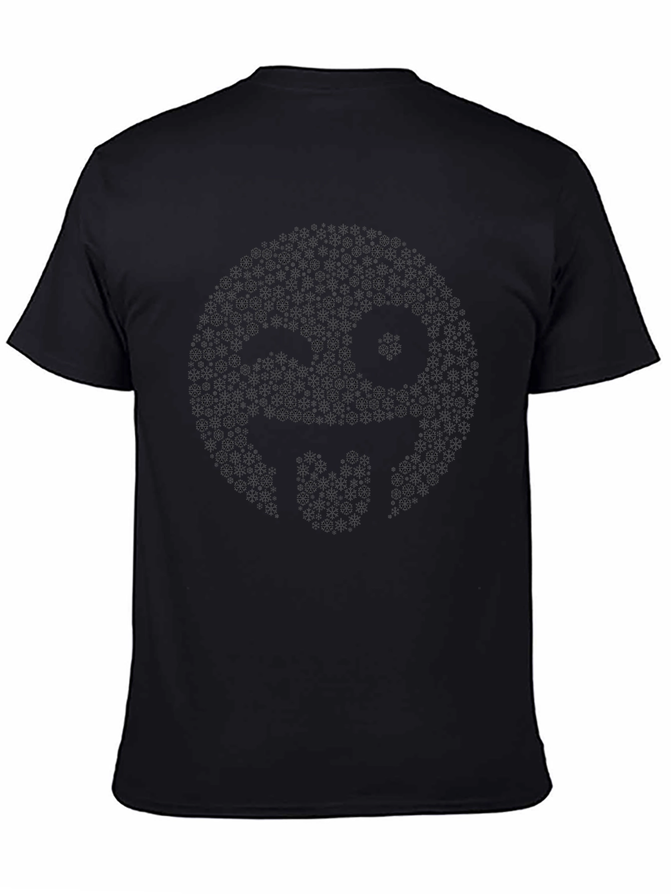 Geometric Circle Face Black T-Shirt