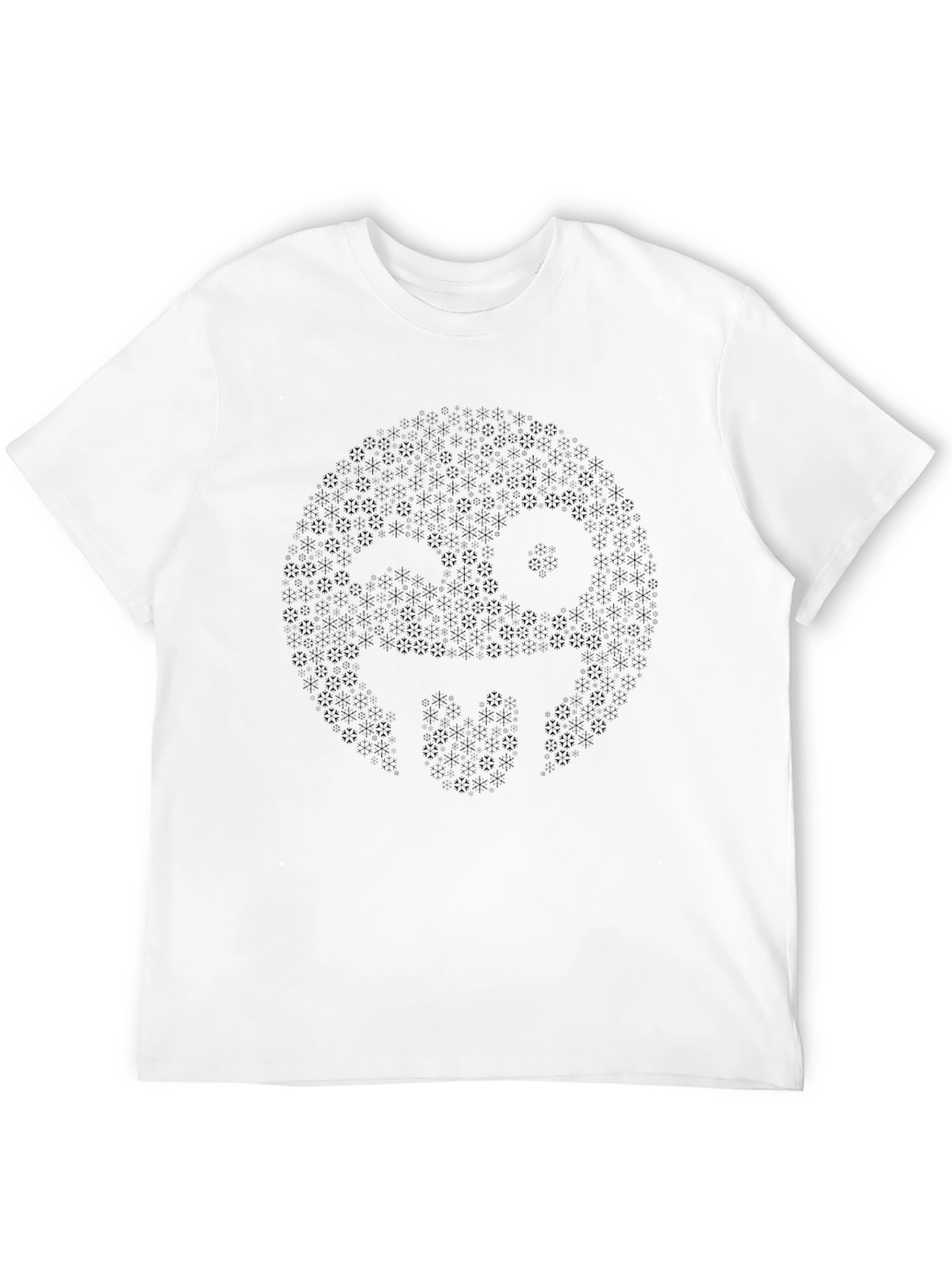 Geometric Circle Face Black T-Shirt