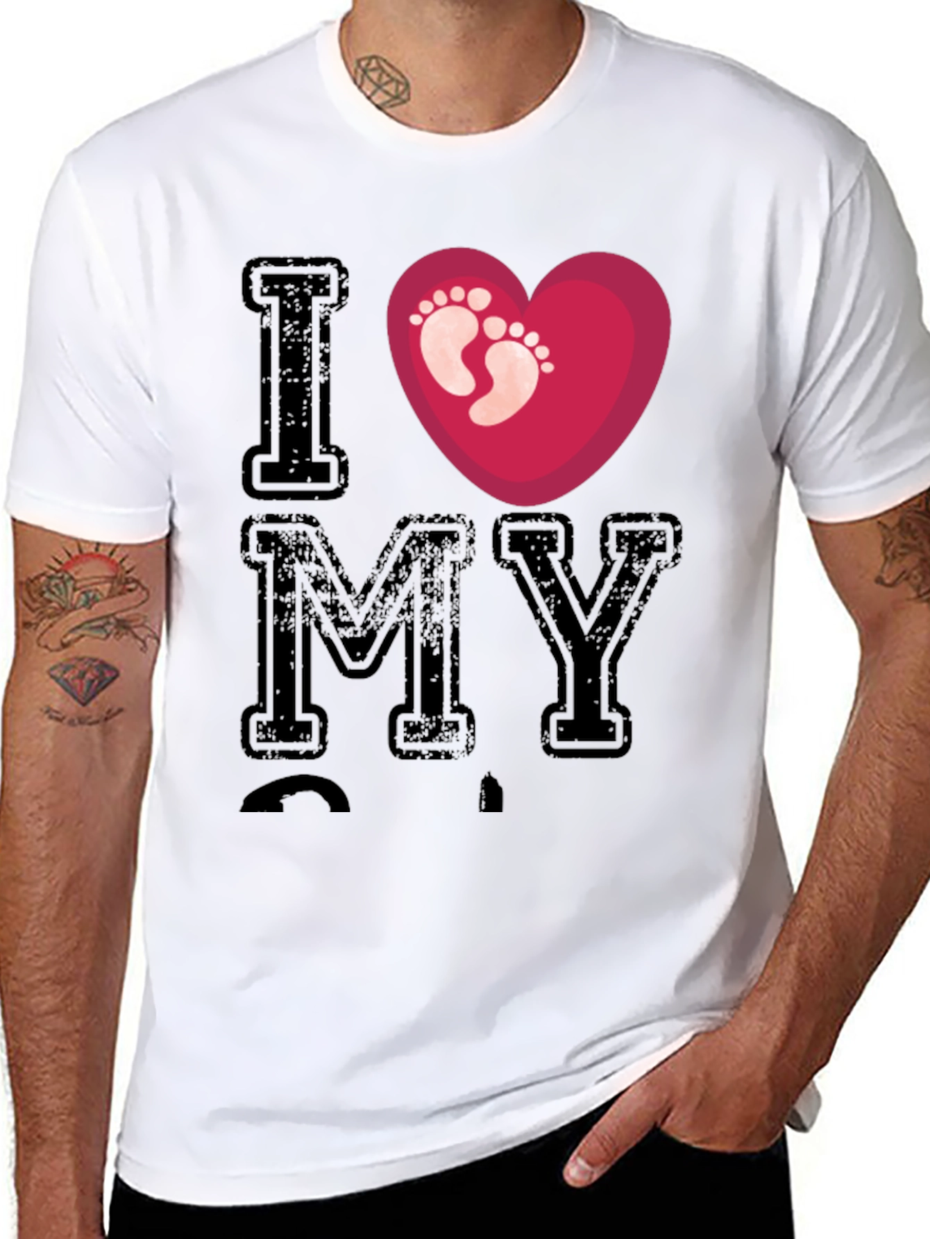 I Love My T-Shirt with Heart & Footprints