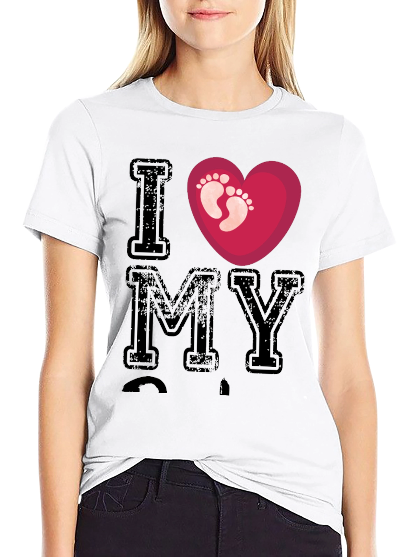 I Love My T-Shirt with Heart & Footprints