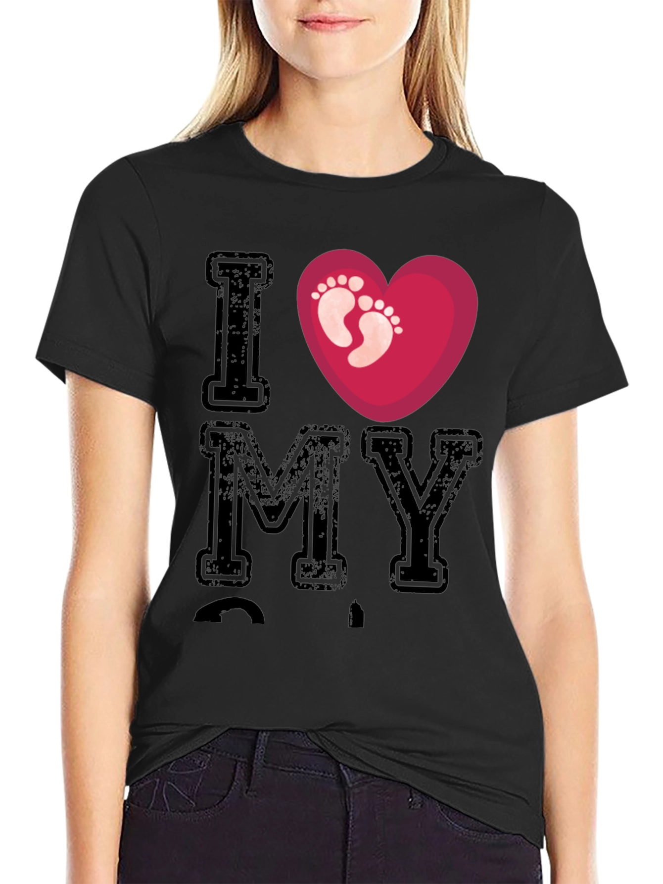 I Love My T-Shirt with Heart & Footprints