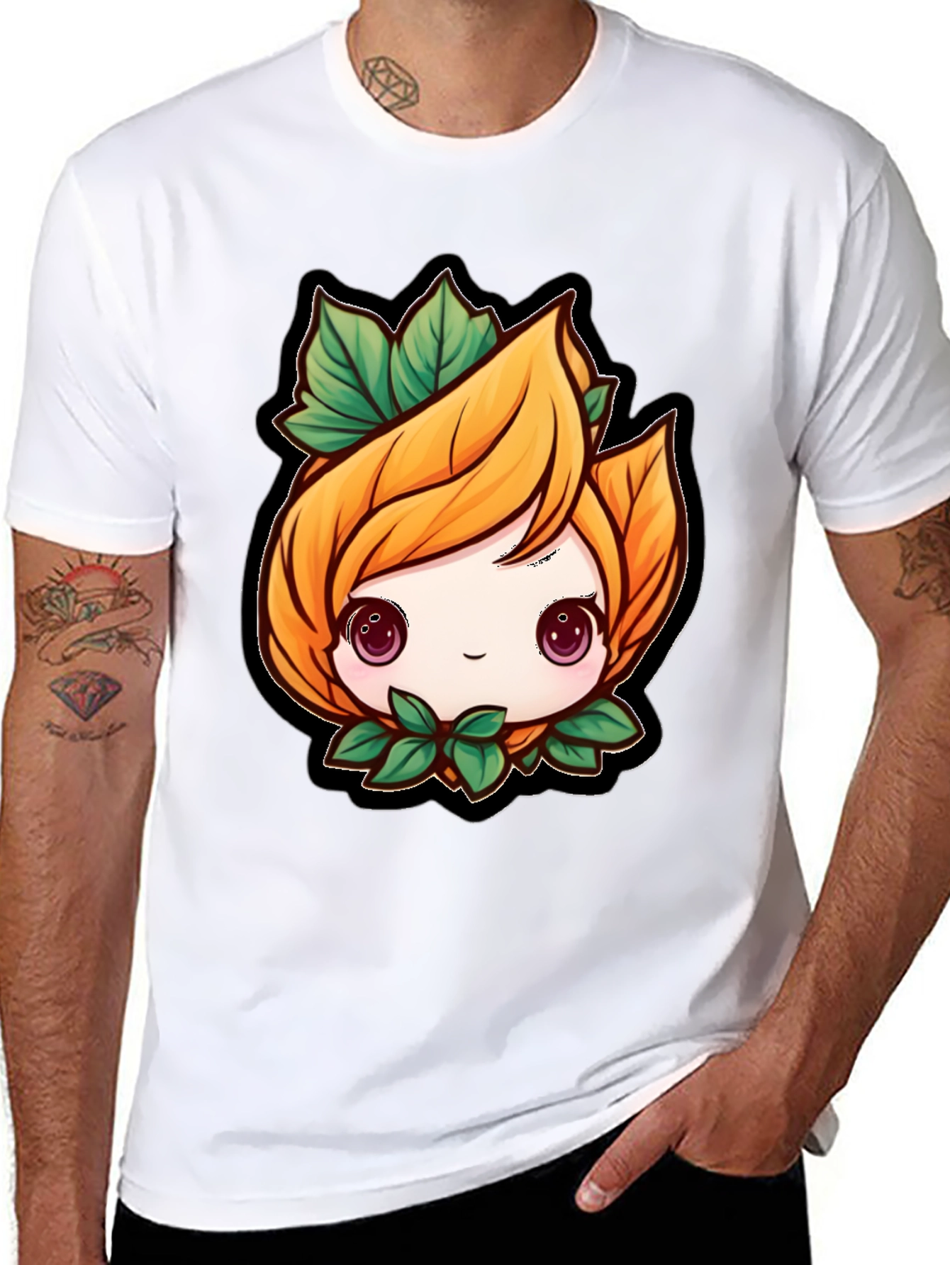 Cute Anime Plant Character T-Shirt